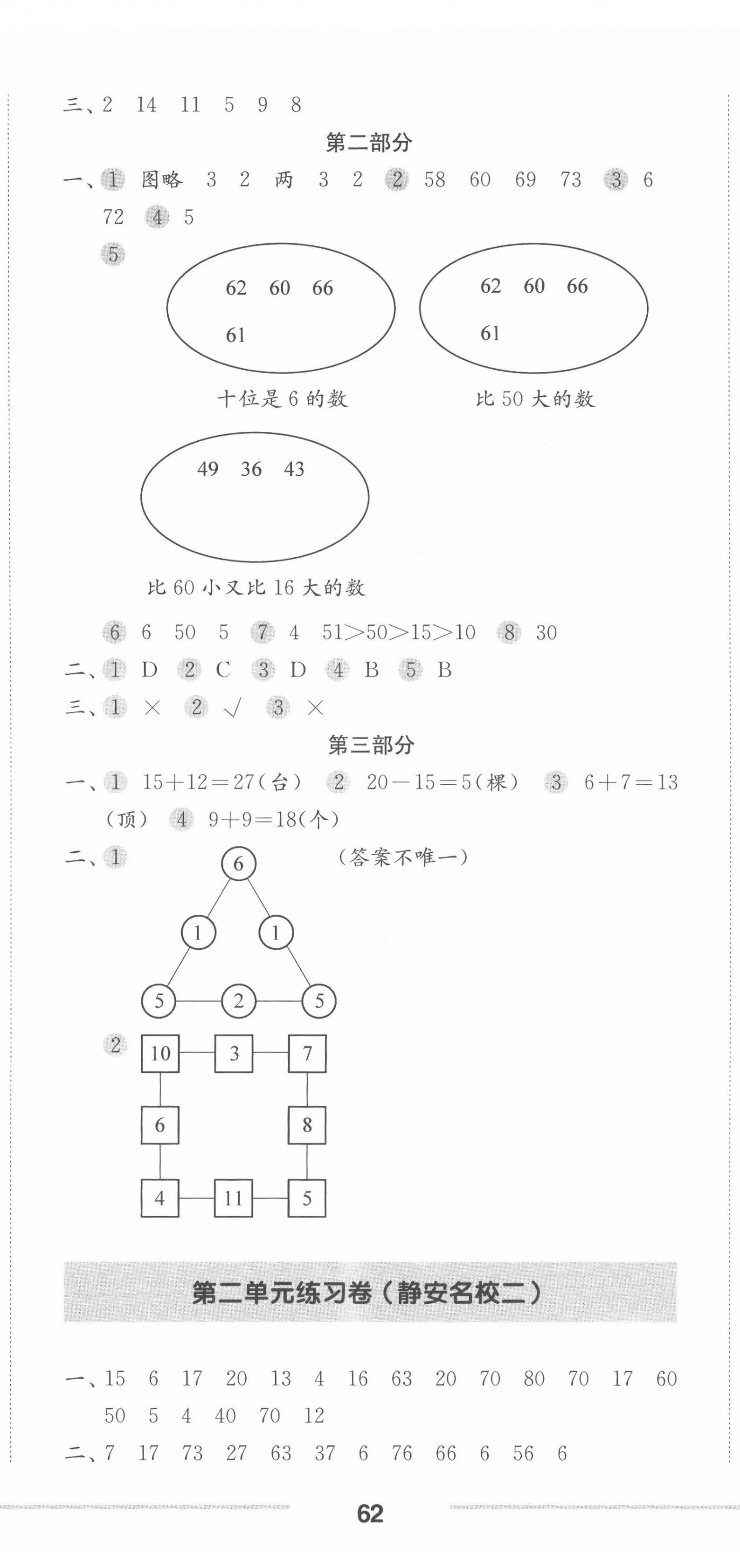 2022年上海名校名卷一年级数学第二学期沪教版五四制 第5页