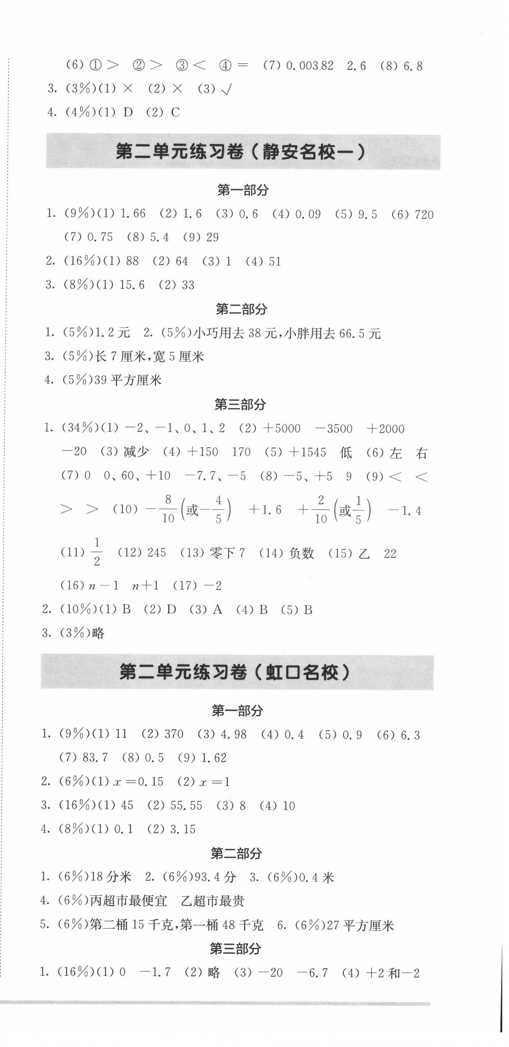 2022年上海名校名卷五年級(jí)數(shù)學(xué)第二學(xué)期滬教版五四制 第3頁