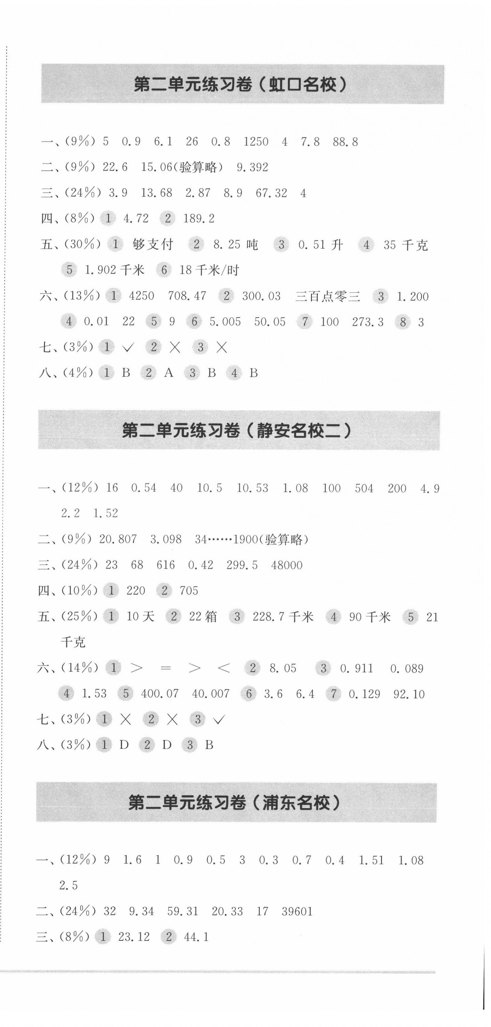 2022年上海名校名卷四年級數(shù)學(xué)下冊滬教版五四制 第3頁