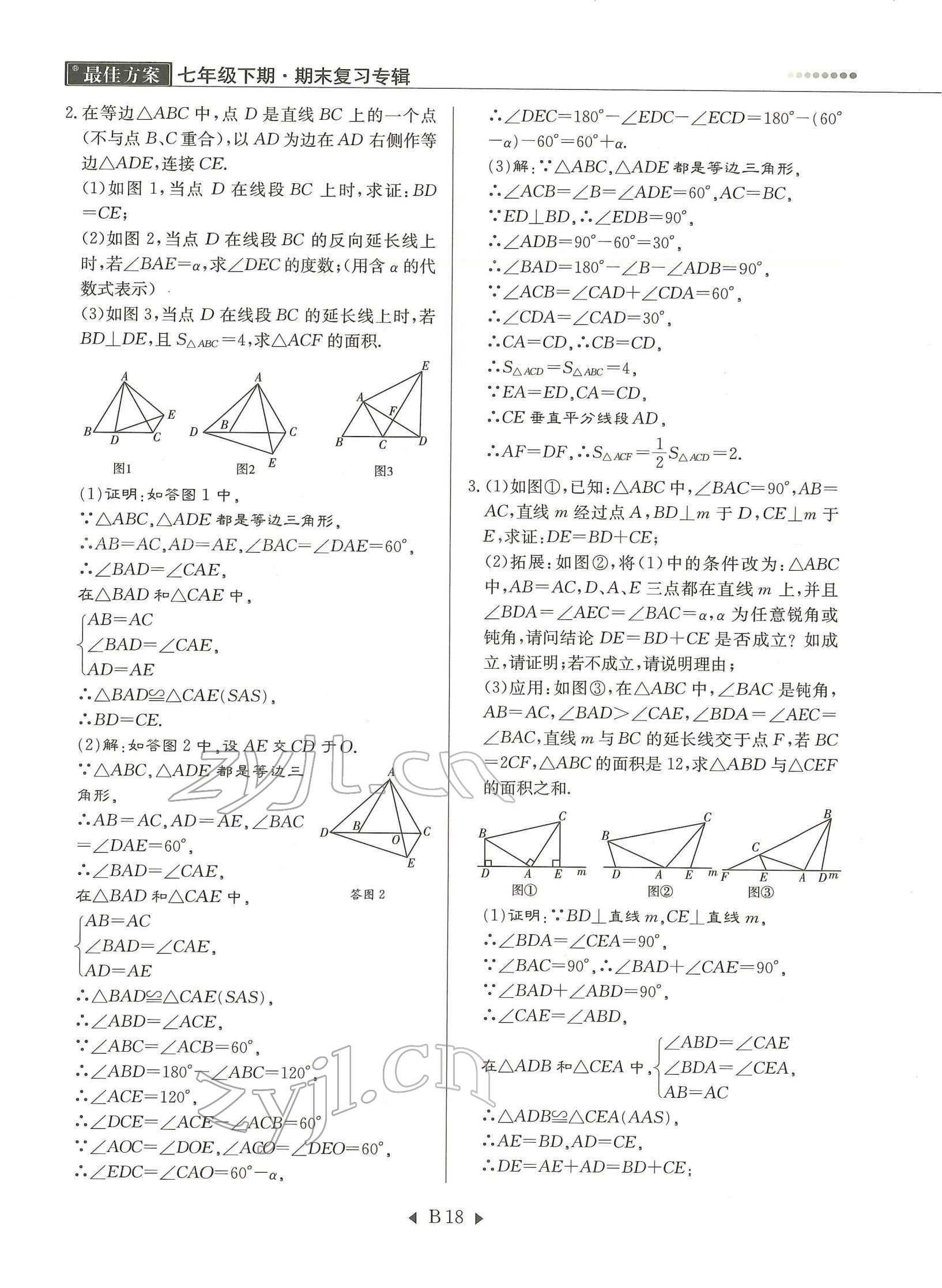 2022年每周過手最佳方案七年級數(shù)學下冊北師大版 參考答案第18頁