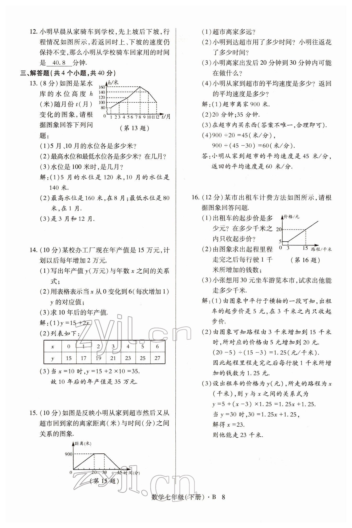 2022年高分突破課時(shí)達(dá)標(biāo)講練測(cè)七年級(jí)數(shù)學(xué)下冊(cè)北師大版 參考答案第8頁(yè)