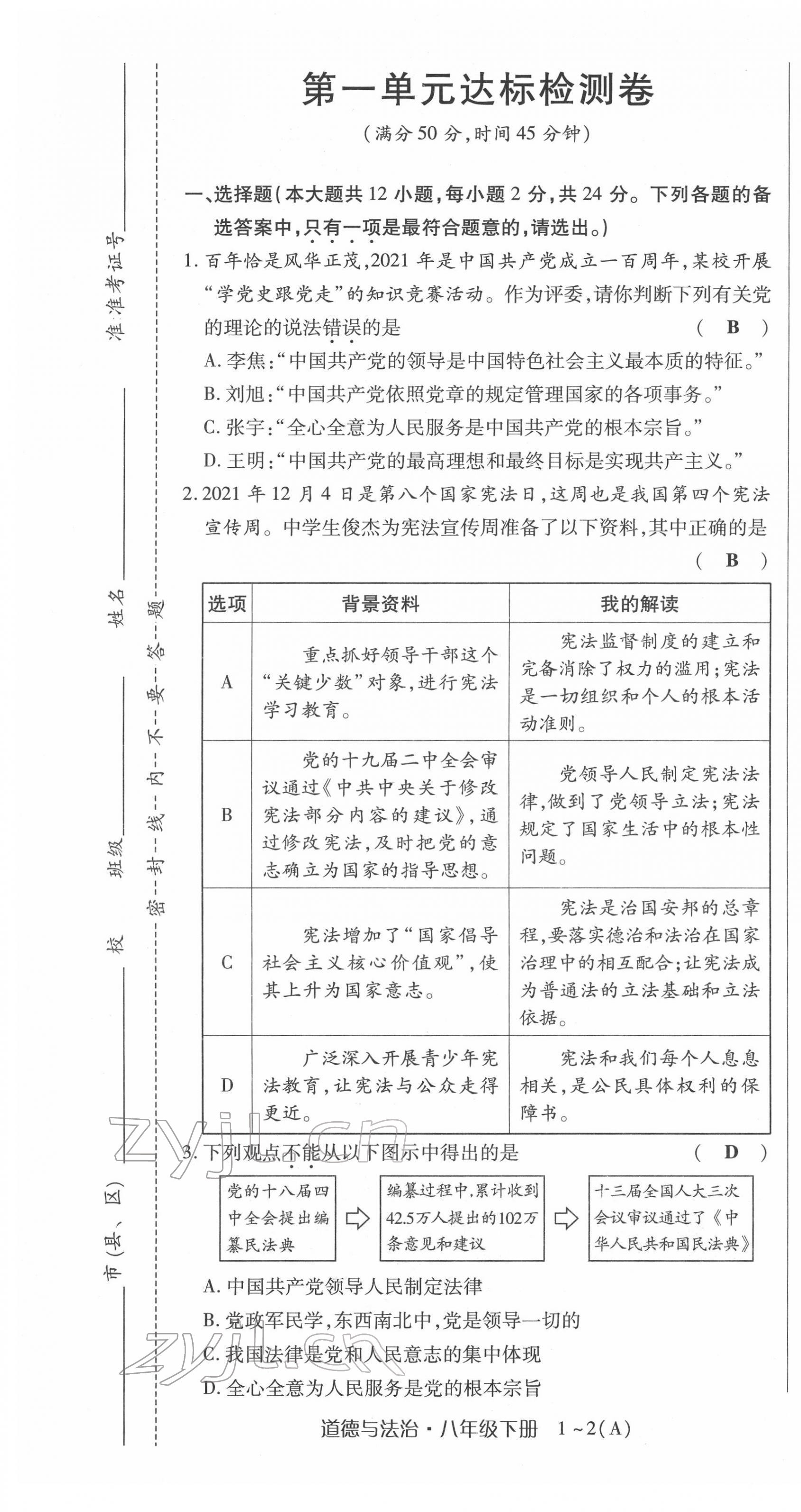 2022年高分突破課時(shí)達(dá)標(biāo)講練測(cè)八年級(jí)下冊(cè)道德與法治人教版 第1頁(yè)