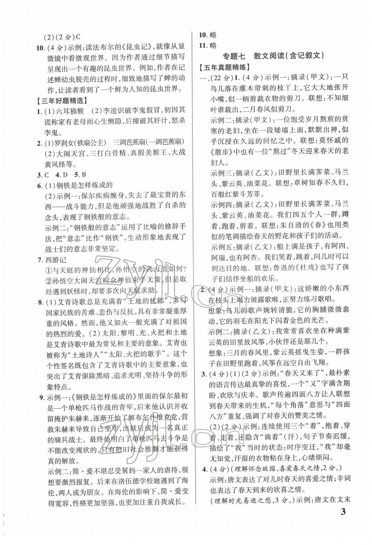 2022年浙江中考優化指導語文 第3頁