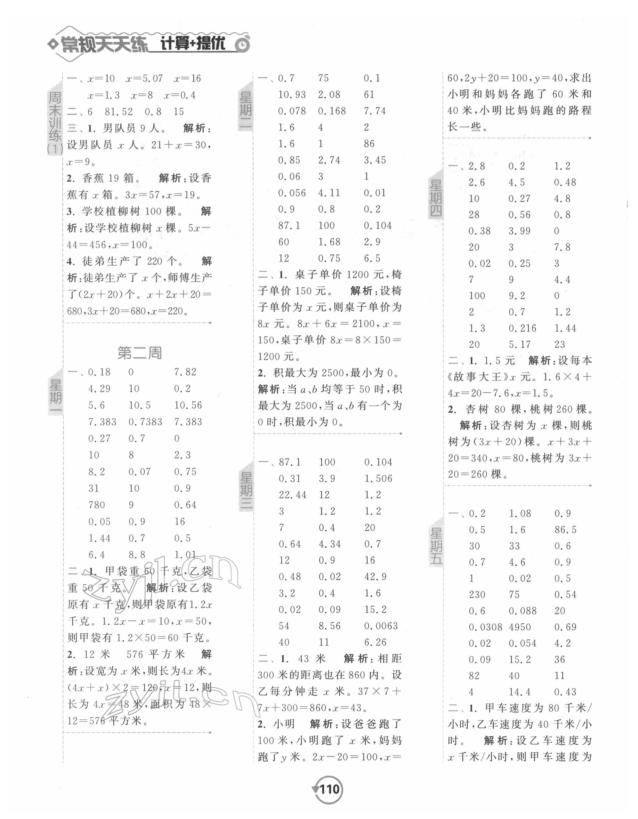 2022年常规天天练五年级数学下册苏教版 第2页