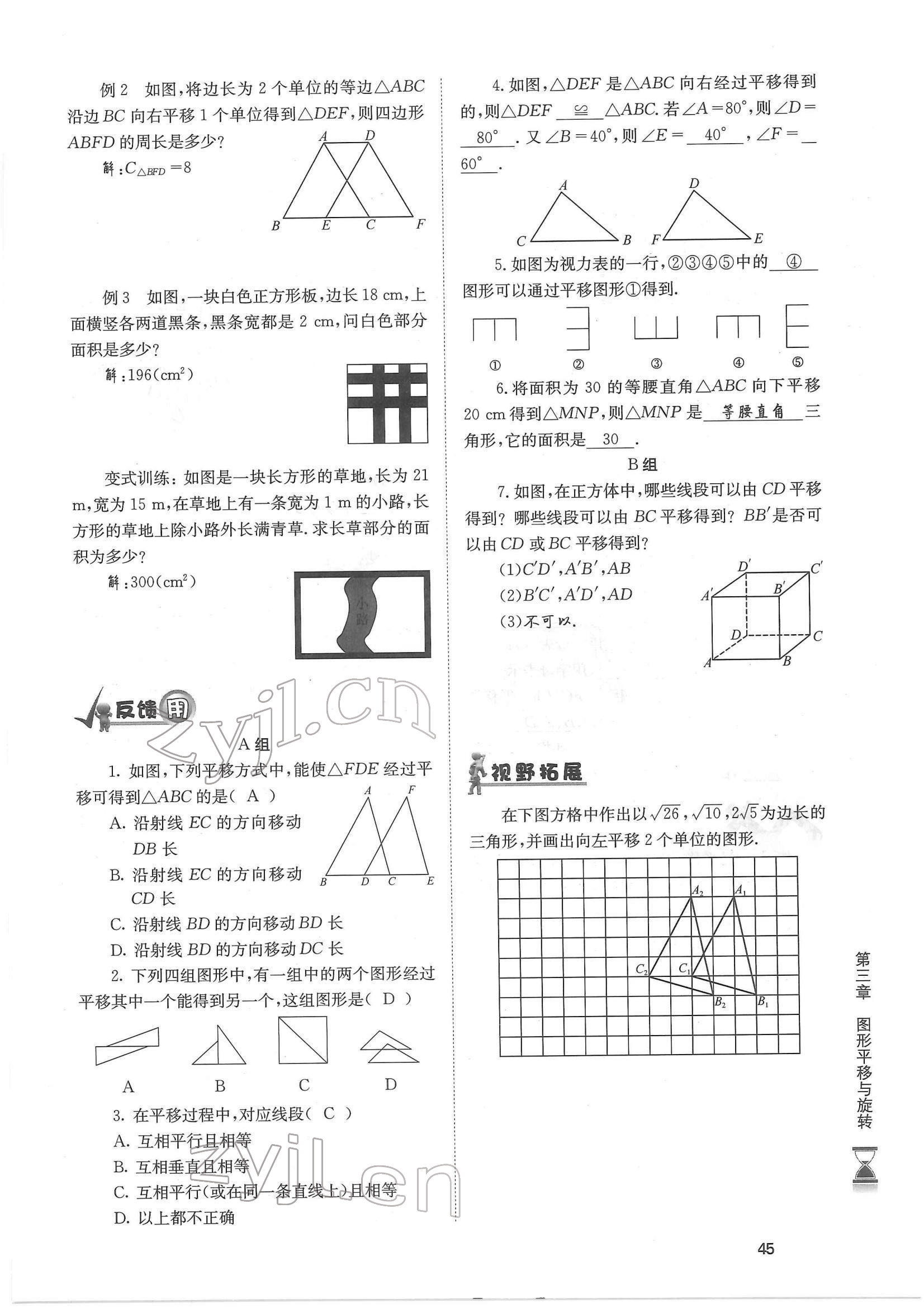 2022年育才金典八年級(jí)數(shù)學(xué)下冊北師大版 參考答案第45頁