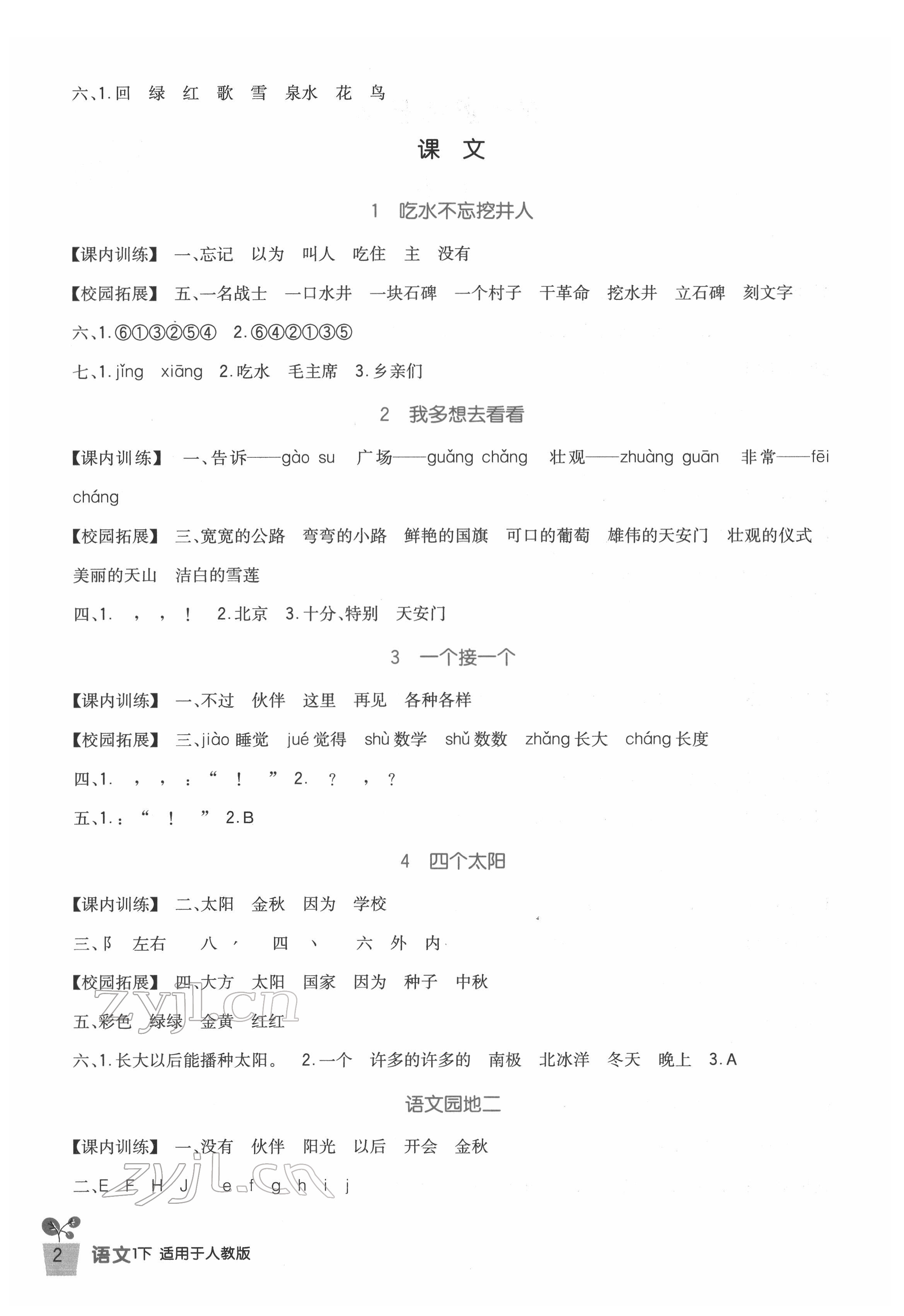 2022年小學(xué)生學(xué)習(xí)實(shí)踐園地一年級(jí)語(yǔ)文下冊(cè)人教版 第2頁(yè)