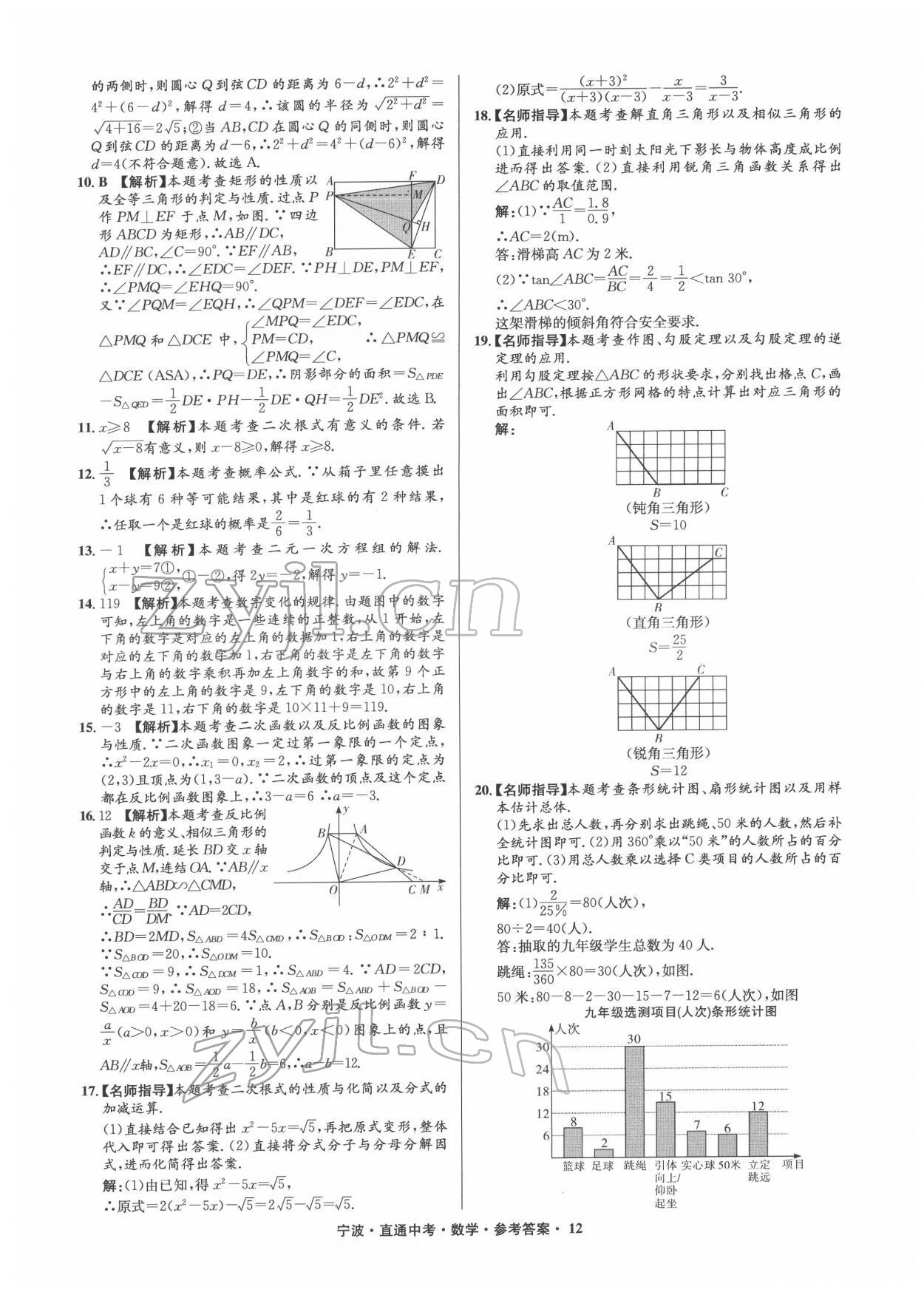 2022年直通中考中考試題精編九年級(jí)數(shù)學(xué)寧波專(zhuān)版 參考答案第12頁(yè)