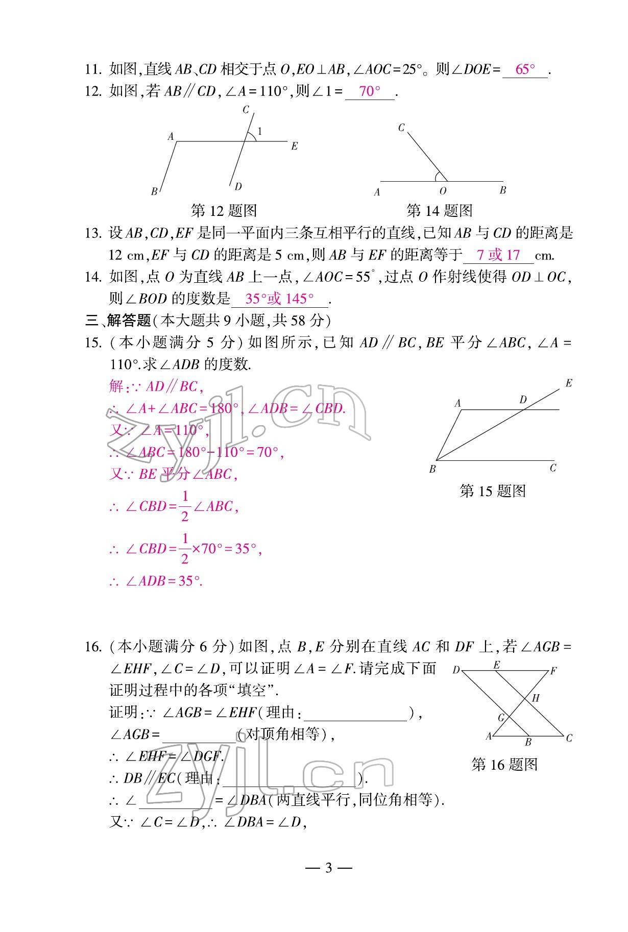 2022年本土卷七年级数学下册人教版&nbsp;第3页