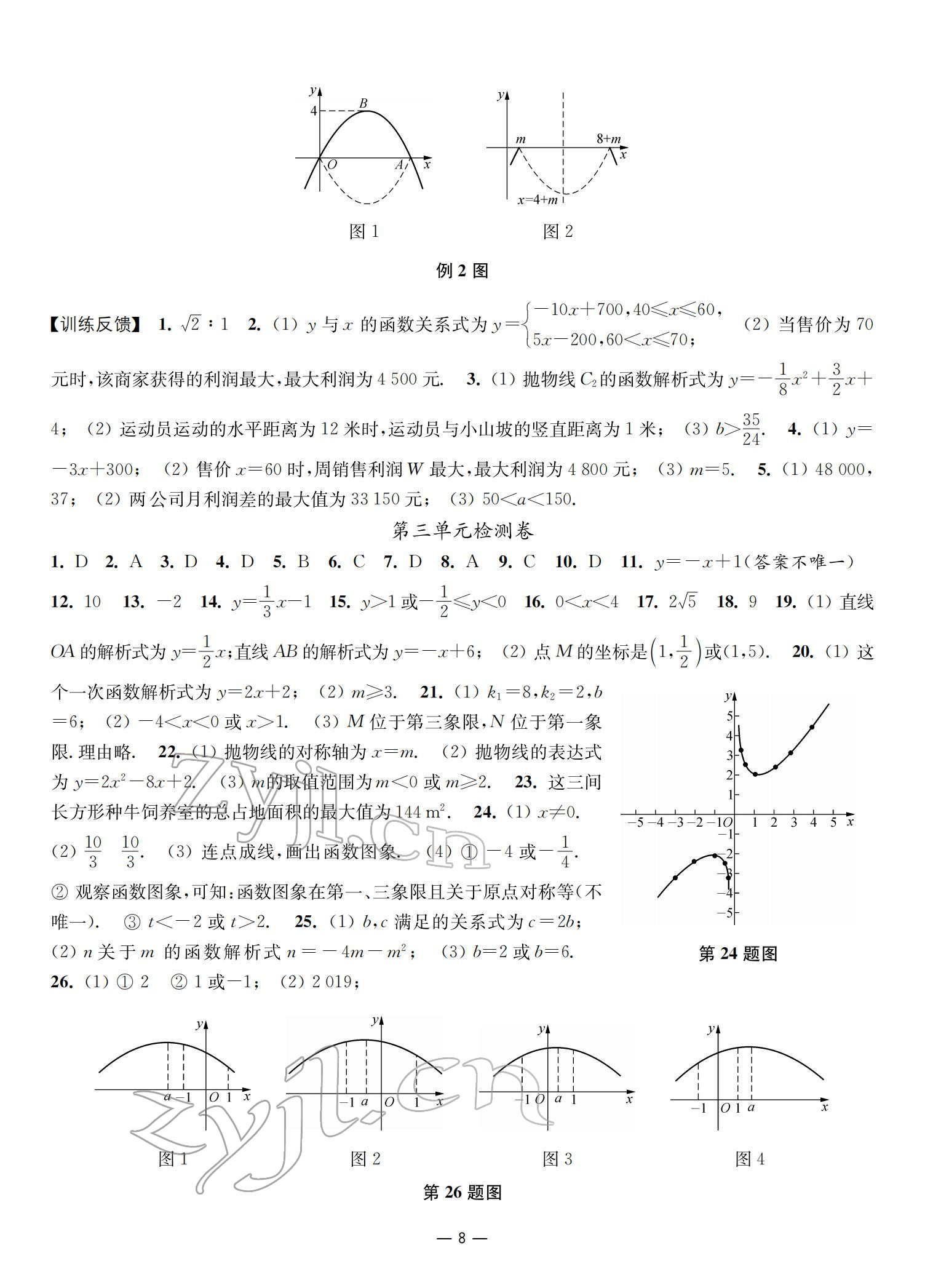 2022年中考指南數(shù)學(xué) 參考答案第8頁