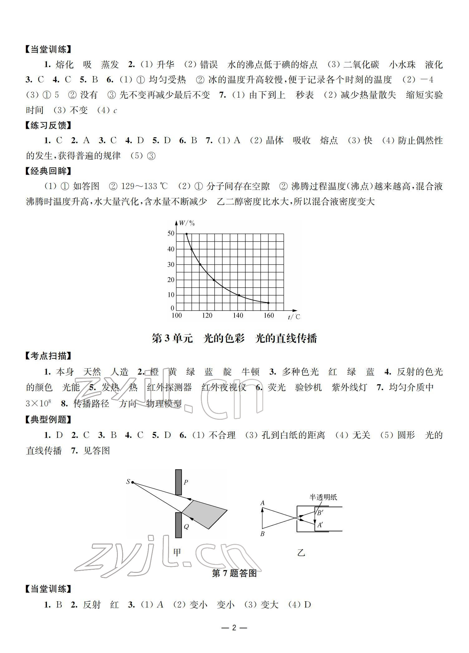 2022年中考指南物理 參考答案第2頁(yè)