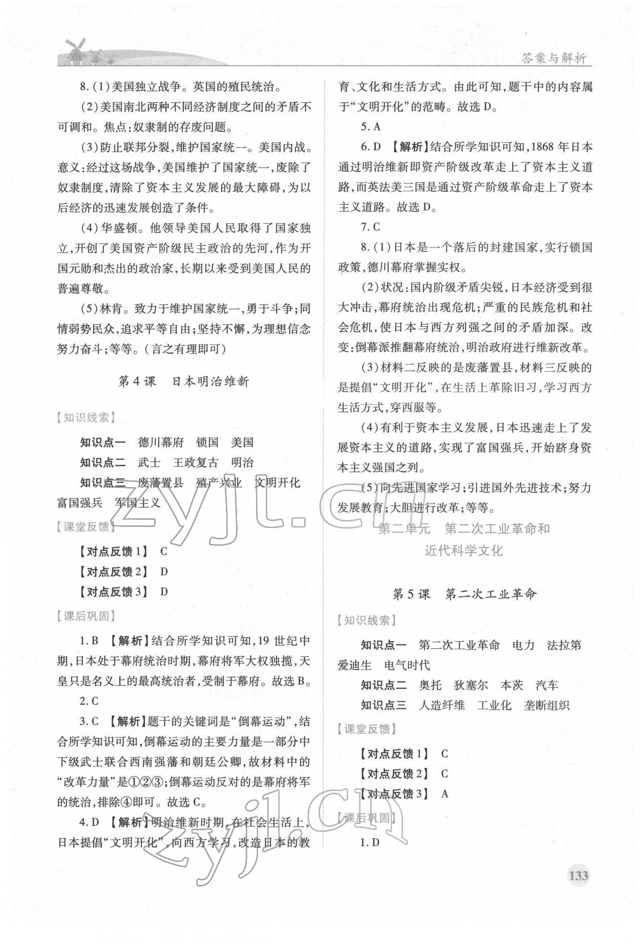 2022年绩优学案九年级历史下册人教版 第3页