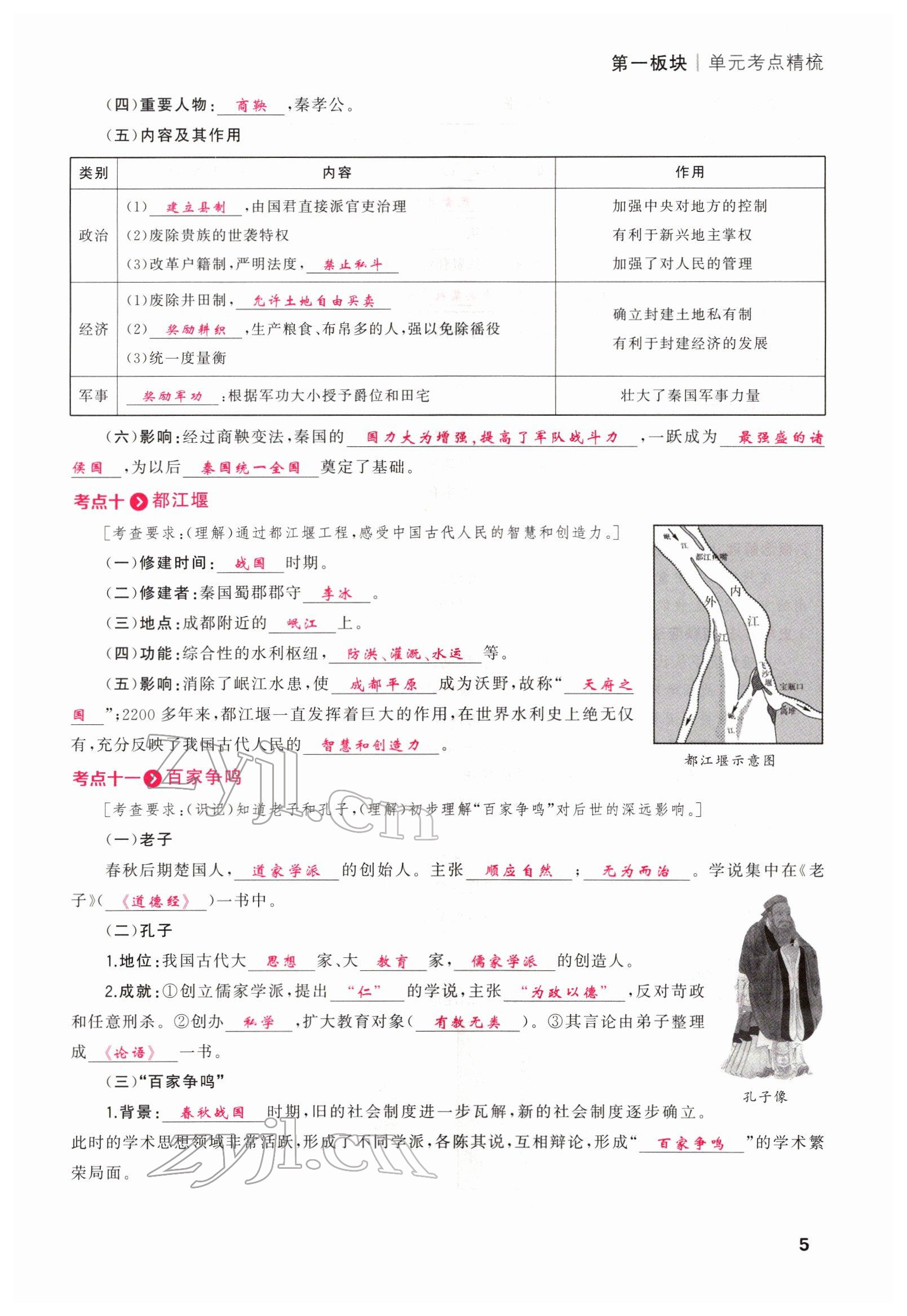 2022年新啟航中考速記攻略歷史福建專版&nbsp;參考答案第11頁