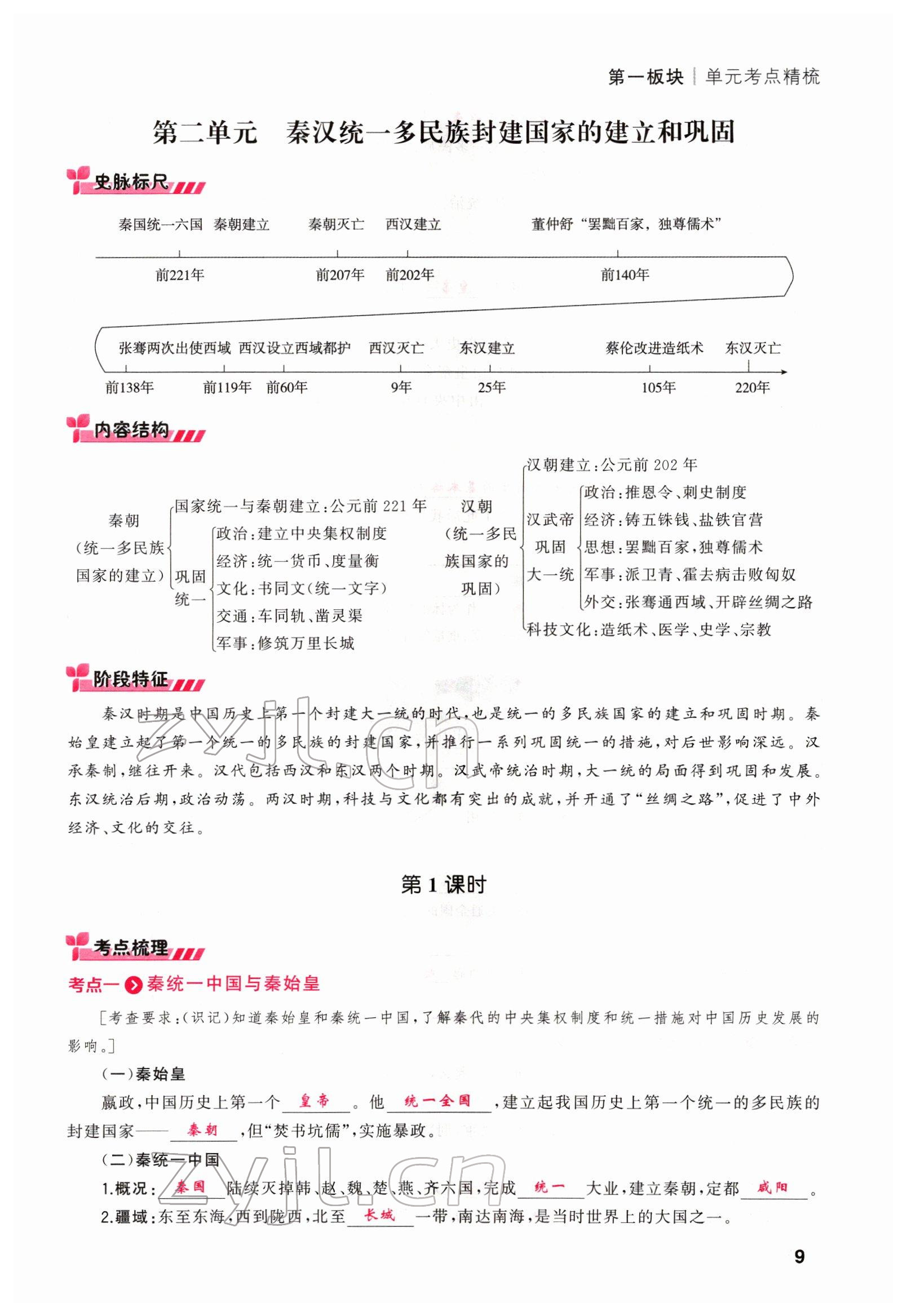 2022年新啟航中考速記攻略歷史福建專版&nbsp;參考答案第43頁