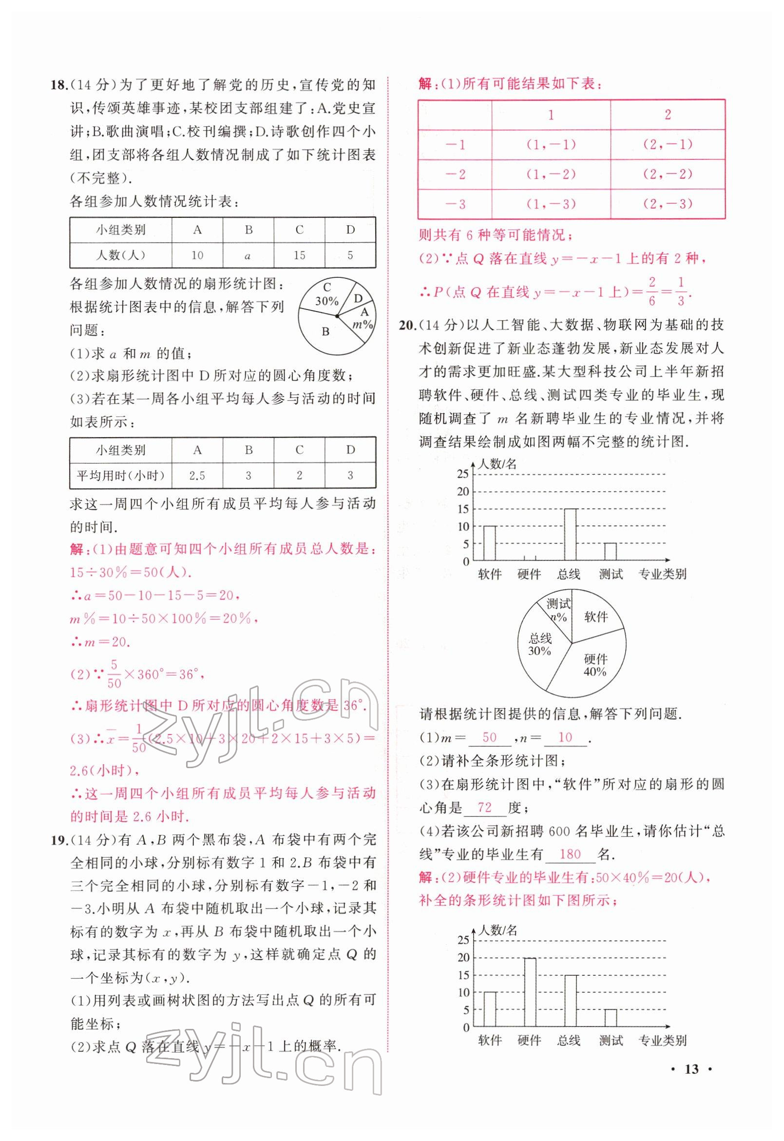 2022年新啟航中考總復習數學福建 參考答案第53頁