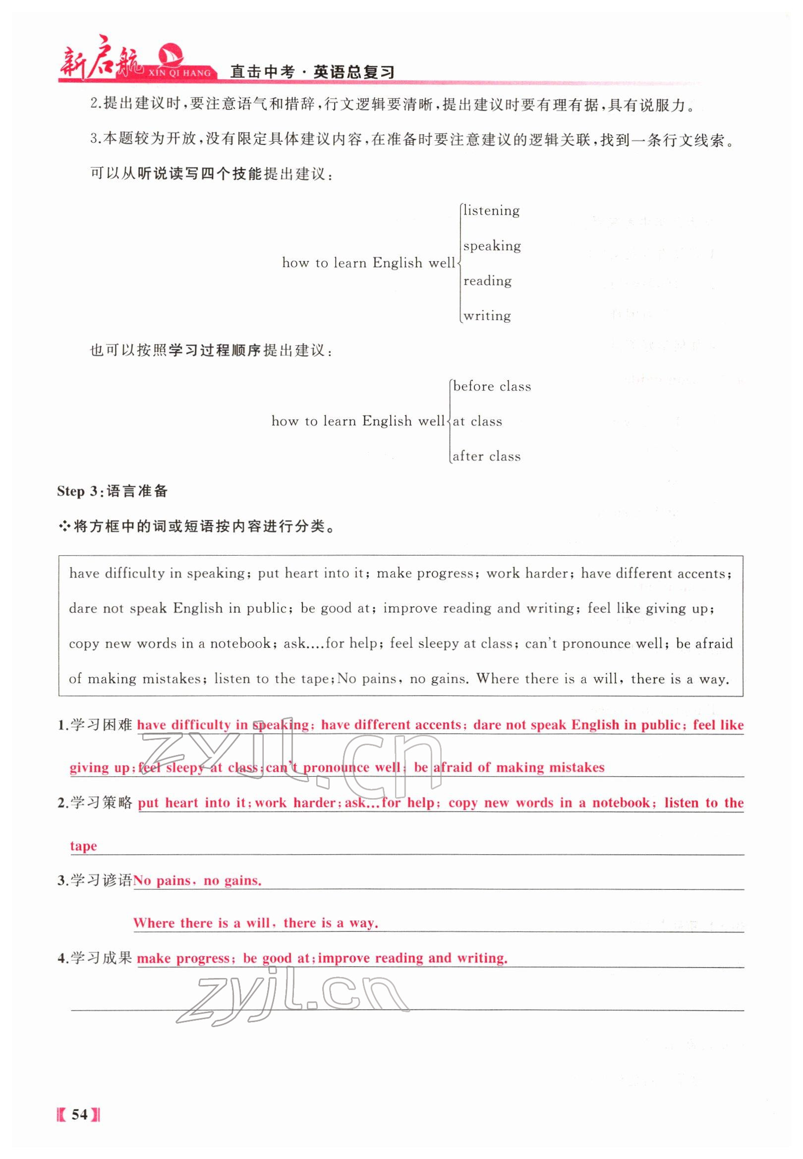 2022年新啟航中考總復習英語福建專版 參考答案第152頁