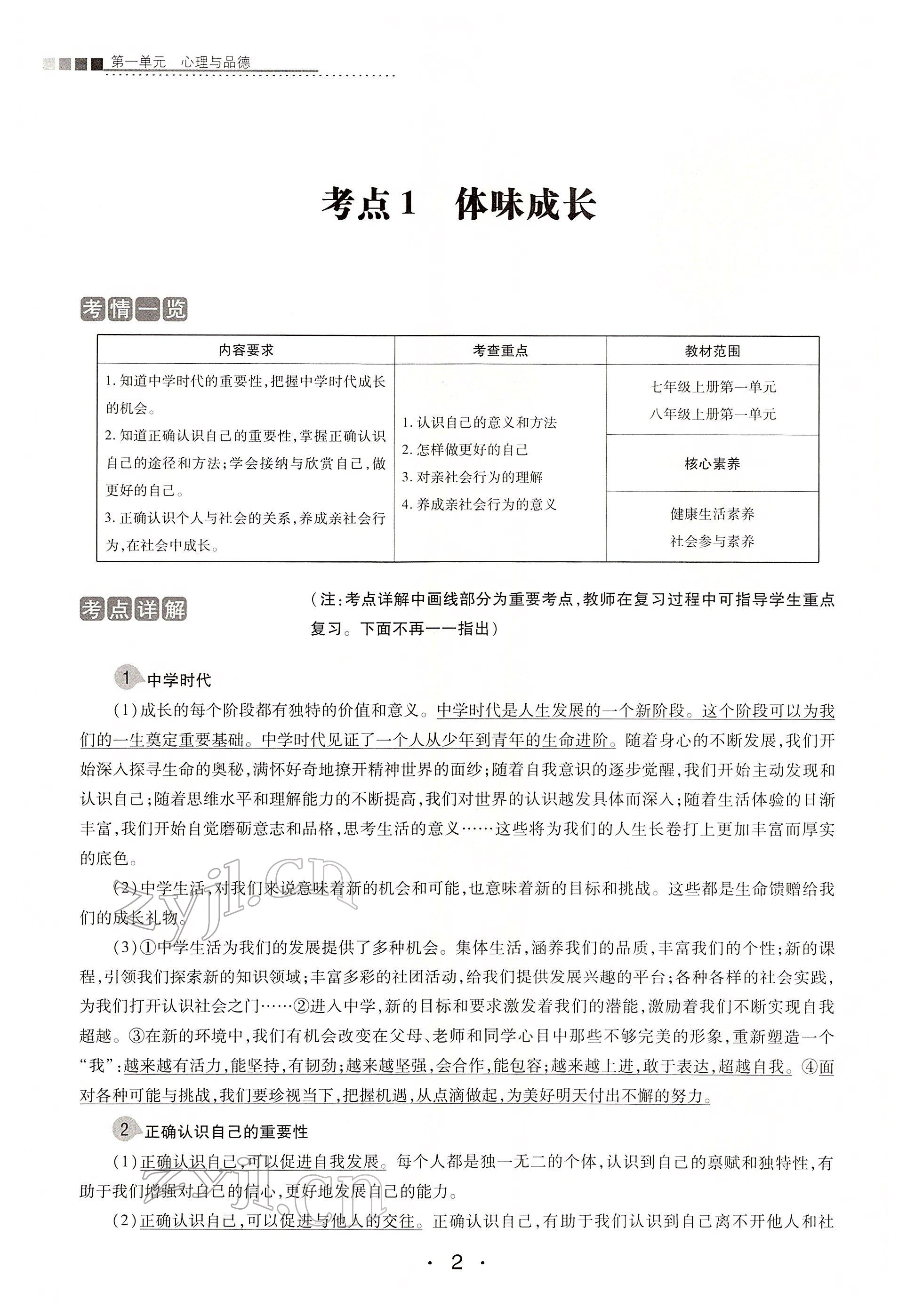 2022年學考新評價道德與法治人教版 第2頁
