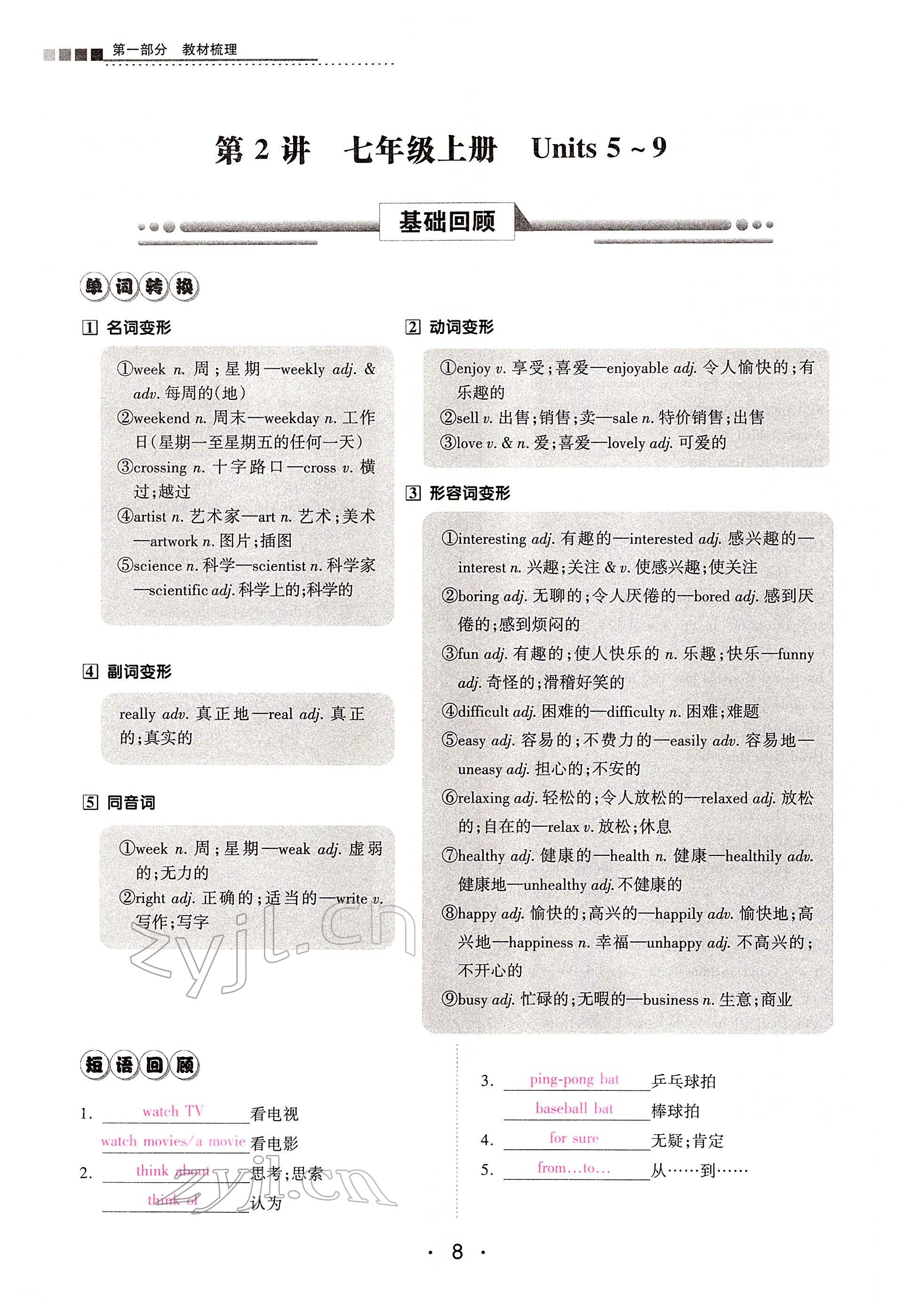 2022年學考新評價英語 參考答案第8頁