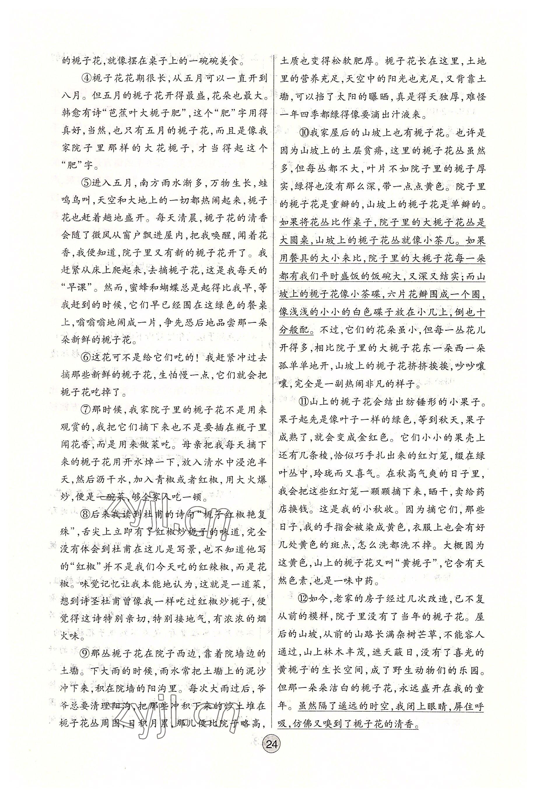 2022年學考新評價語文人教版 參考答案第24頁