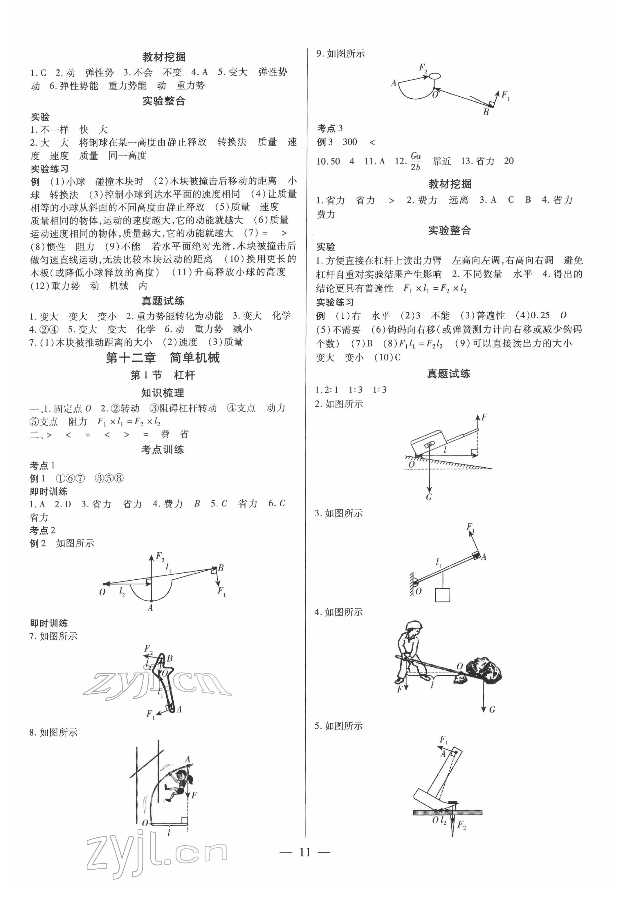 2022年鼎成中考精准提分物理广东专版 参考答案第11页