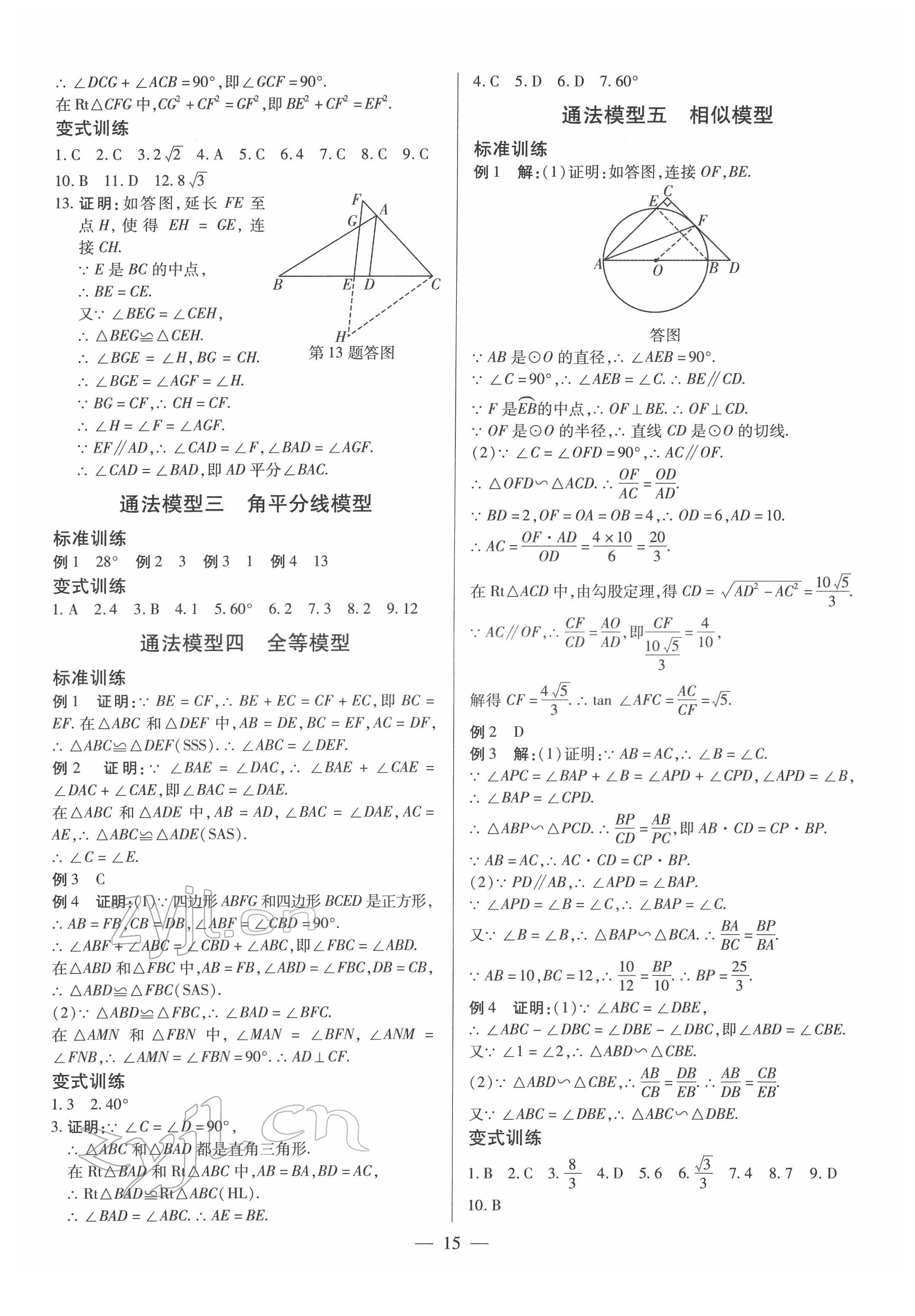 2022年鼎成中考精准提分数学广东专版 参考答案第14页