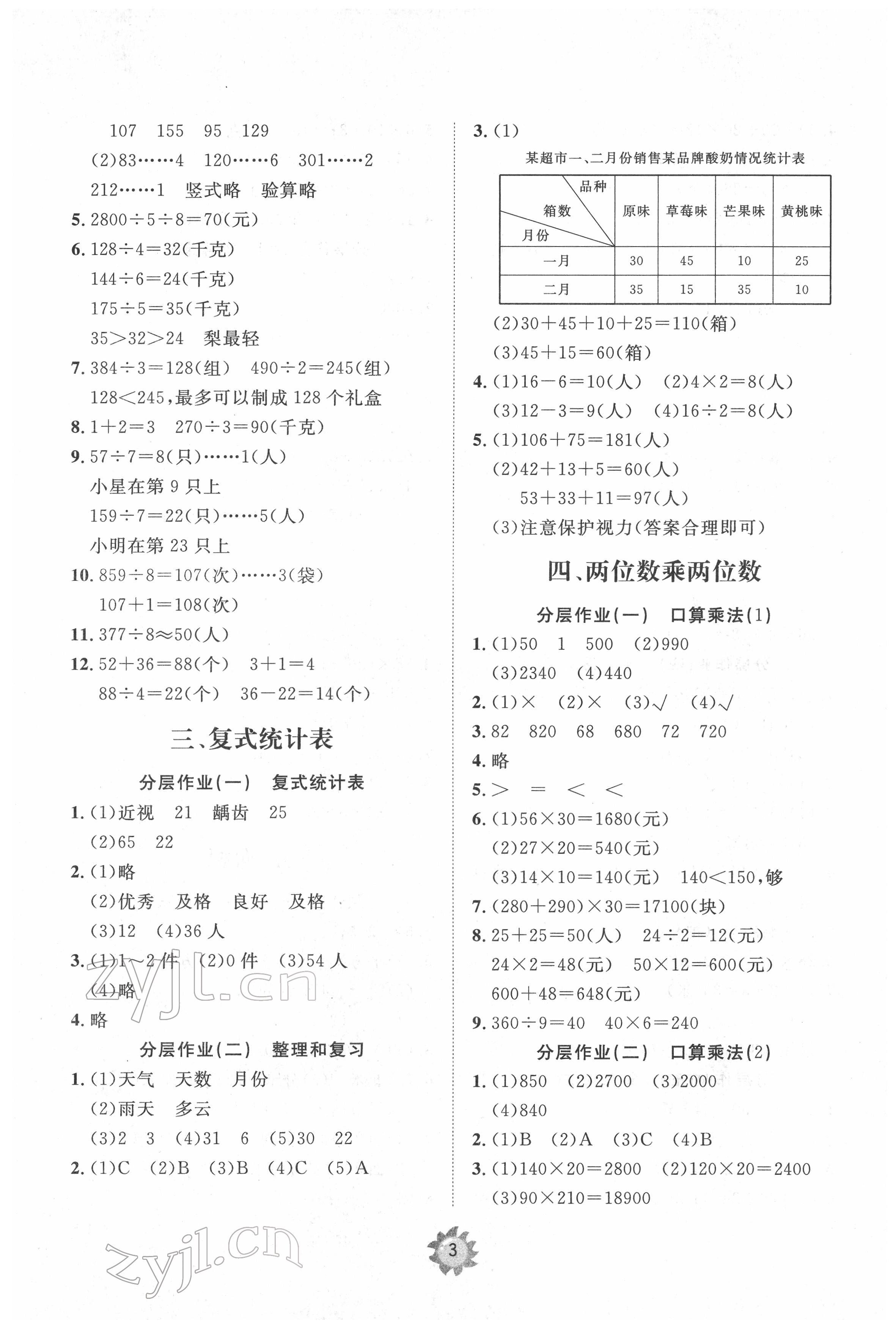 2022年伴你學(xué)同步練習(xí)冊(cè)提優(yōu)測(cè)試卷三年級(jí)數(shù)學(xué)下冊(cè)人教版 第3頁(yè)