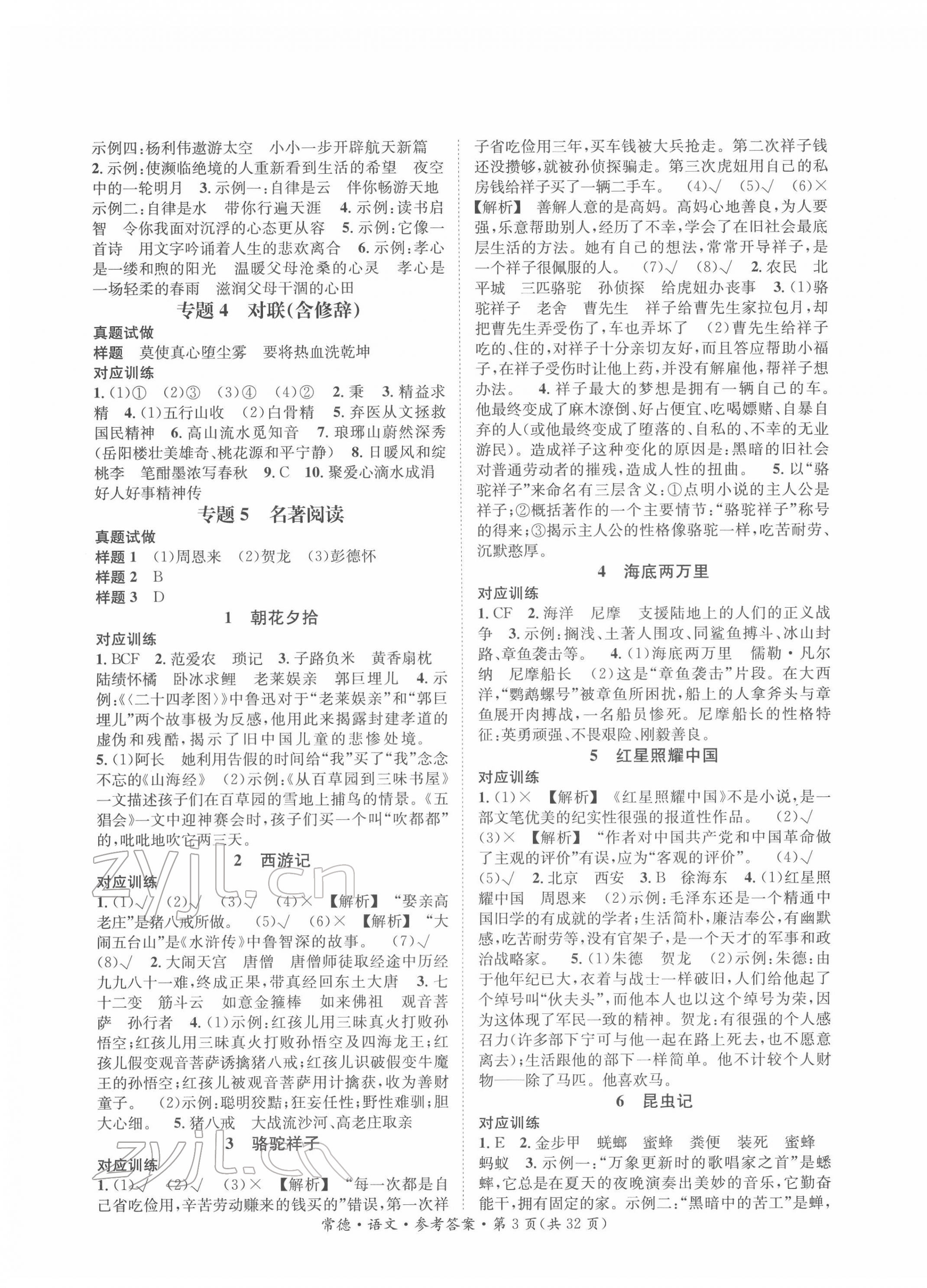 2022年國華圖書中考拐點語文常德專版 第3頁