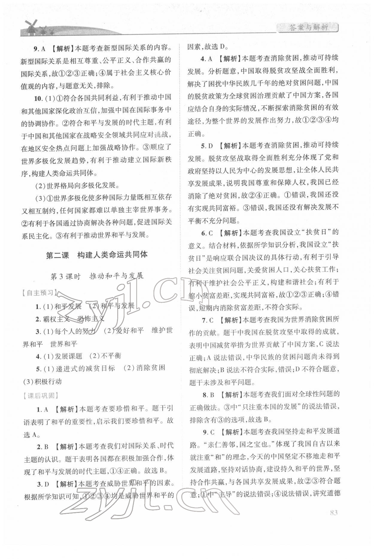 2022年績優(yōu)學(xué)案九年級道德與法治下冊人教版 第3頁