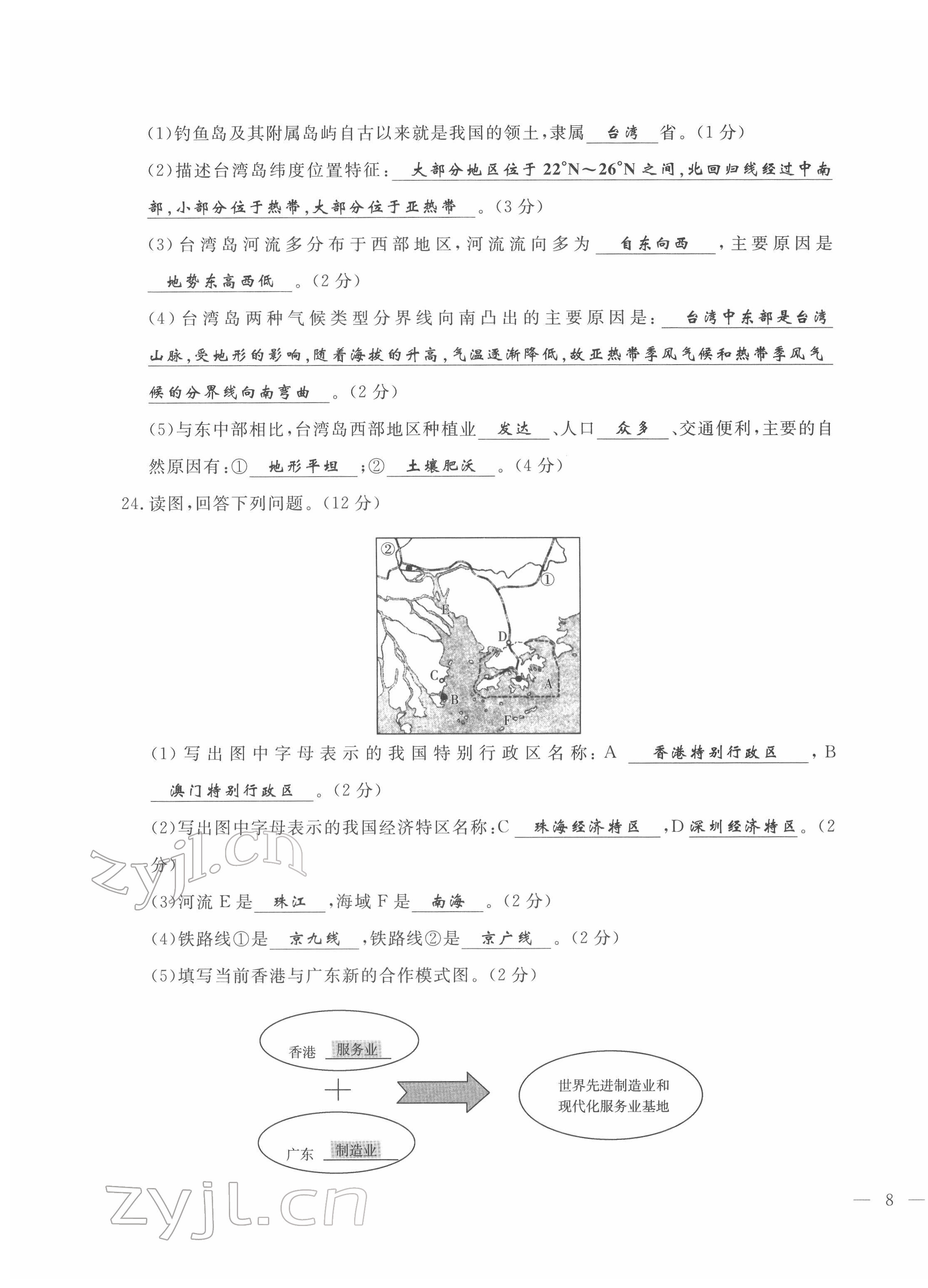 2022年績(jī)優(yōu)課堂高效提升滿分備考八年級(jí)地理下冊(cè)人教版 第15頁