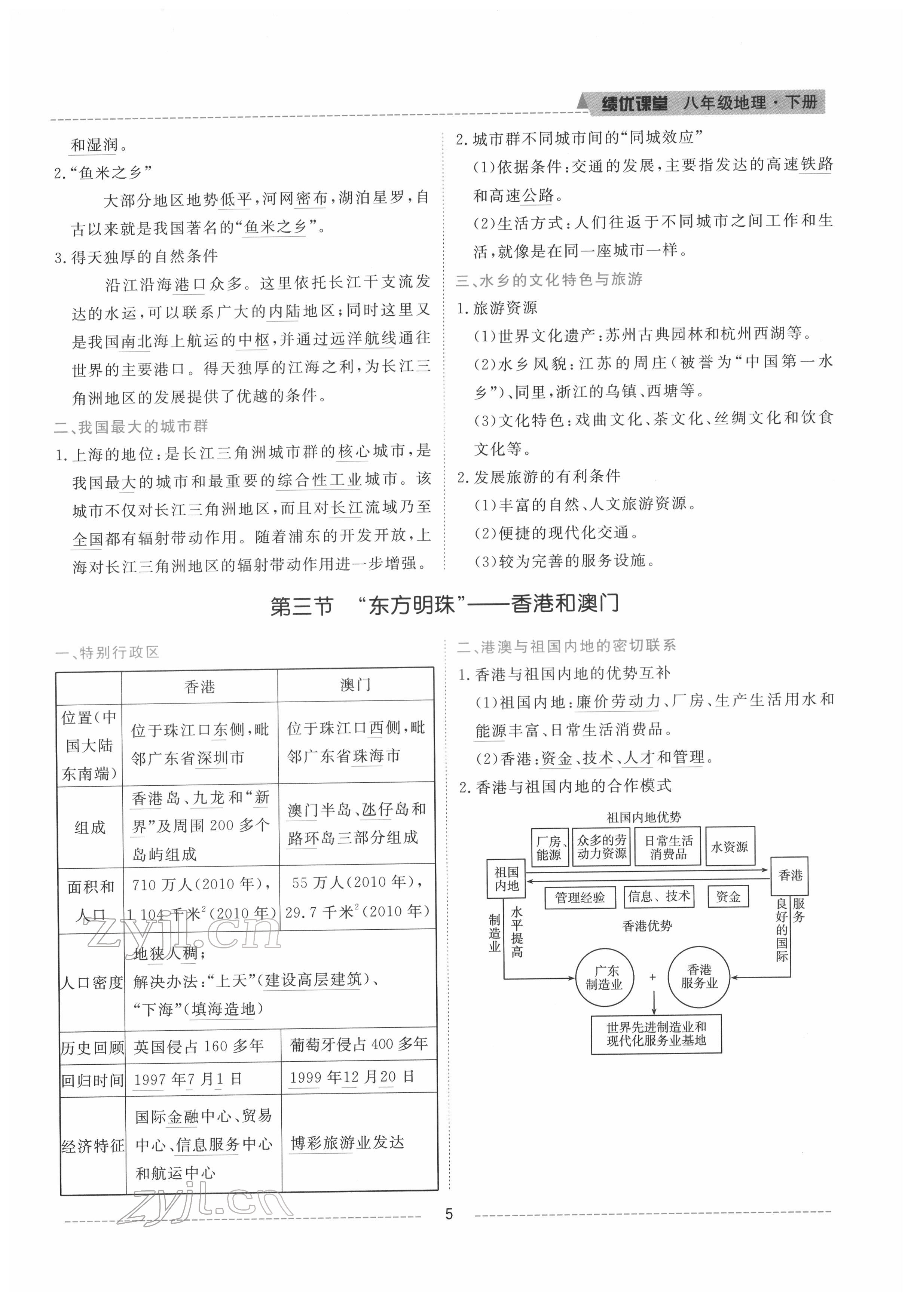 2022年績優(yōu)課堂高效提升滿分備考八年級地理下冊人教版 參考答案第5頁