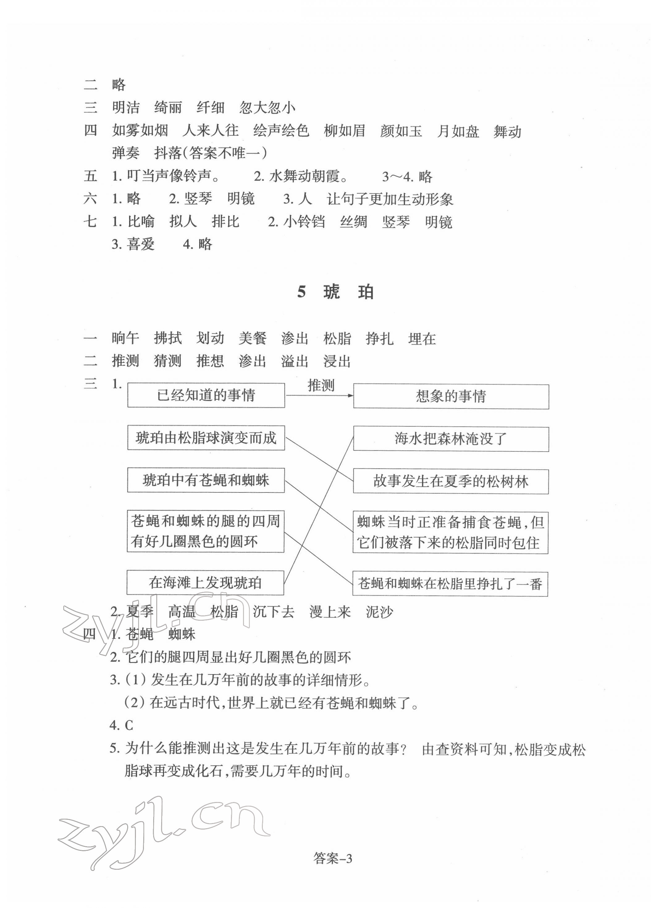 2022年學(xué)評手冊四年級語文下冊人教版 參考答案第3頁