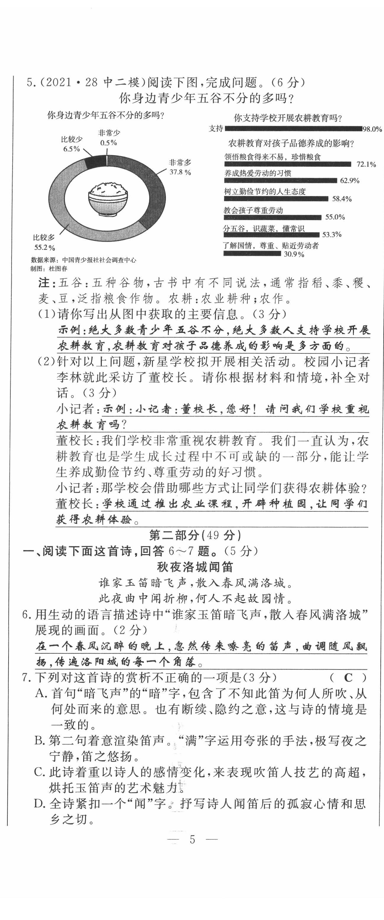 2022年績優(yōu)課堂高效提升滿分備考七年級語文下冊人教版 第14頁