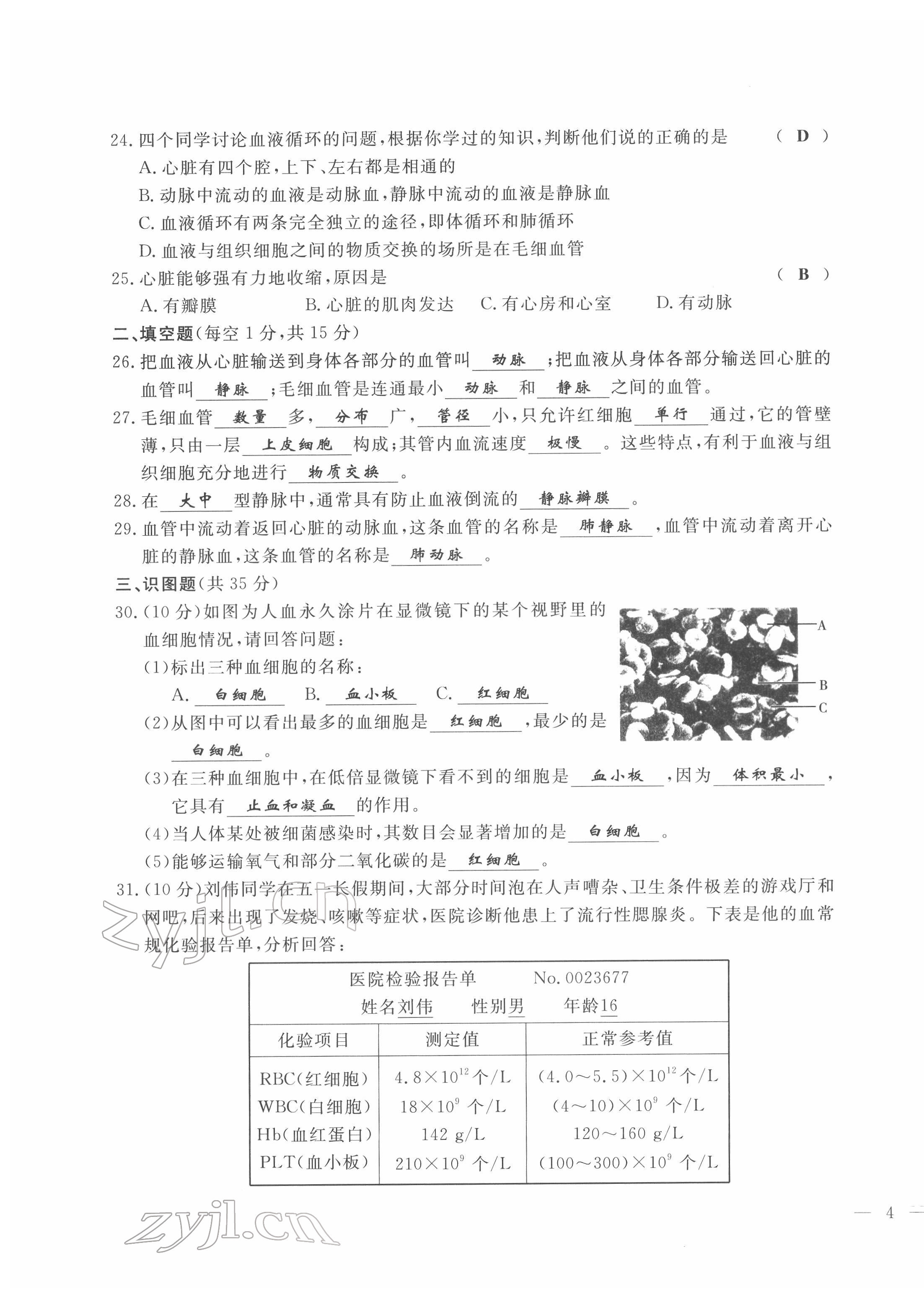 2022年績優(yōu)課堂高效提升滿分備考七年級生物下冊冀少版 第7頁