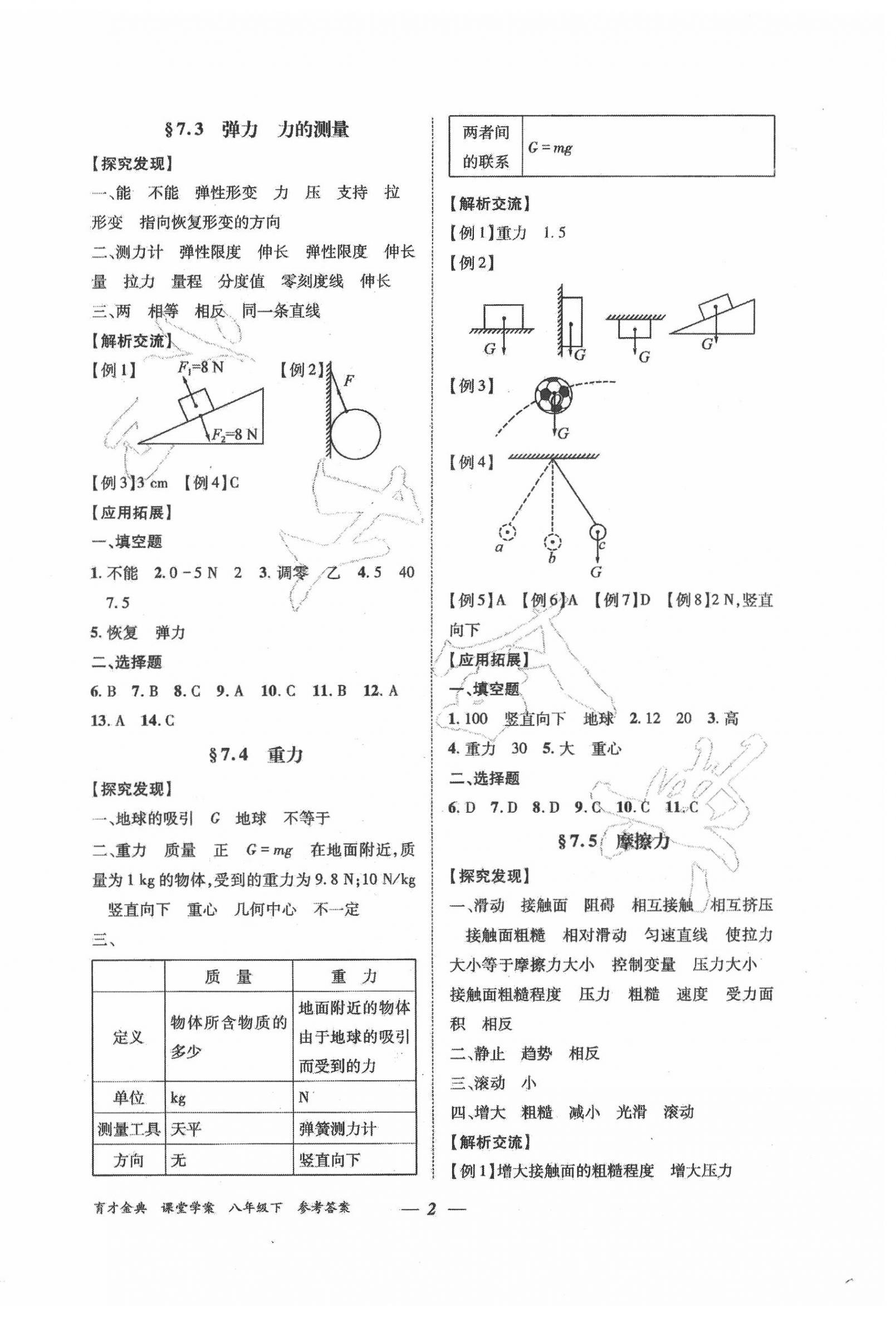 2022年育才金典課堂八年級(jí)物理下冊(cè)教科版 第2頁(yè)