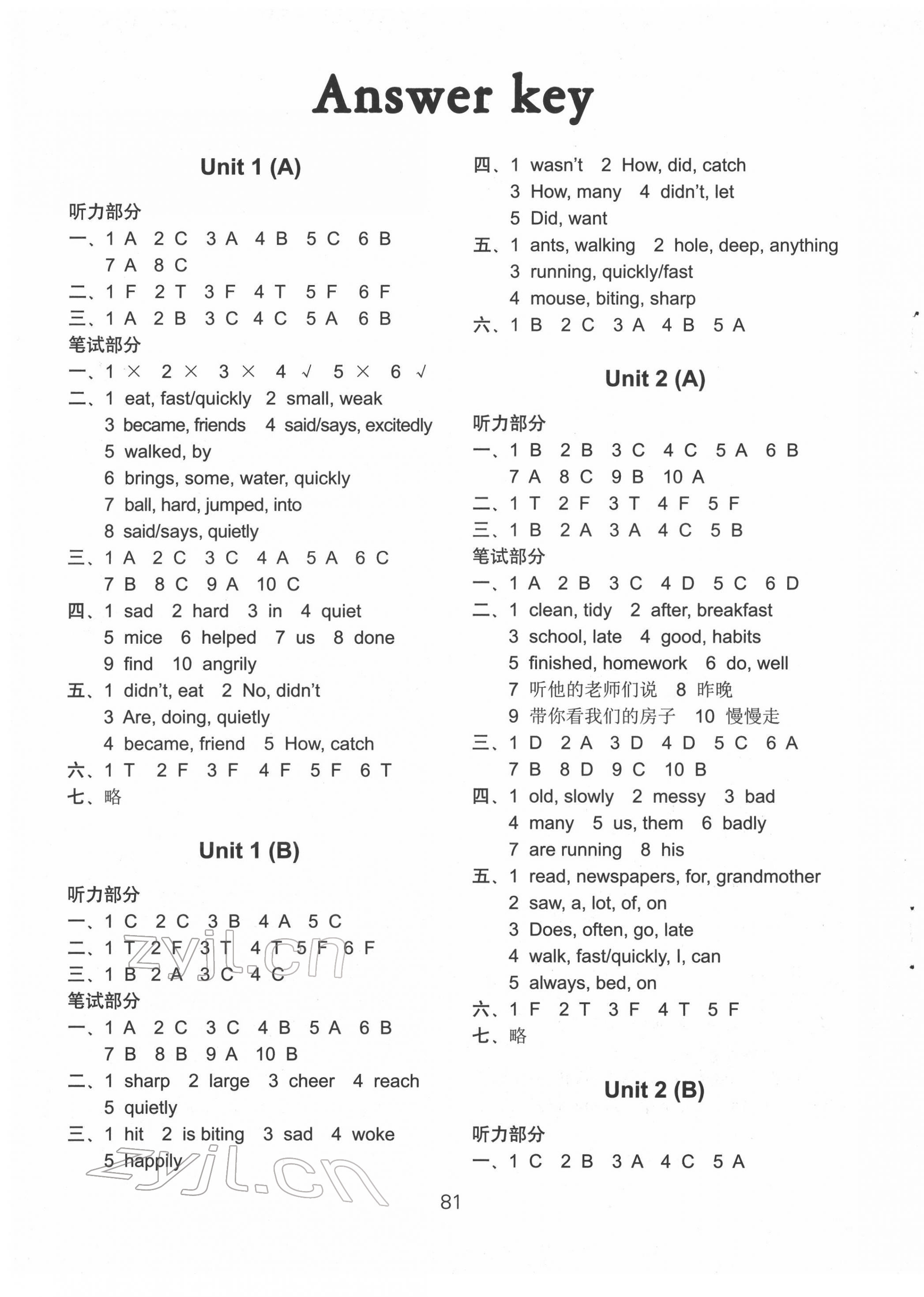 2022年課課練小學(xué)英語(yǔ)AB卷六年級(jí)下冊(cè)升級(jí)版 第1頁(yè)