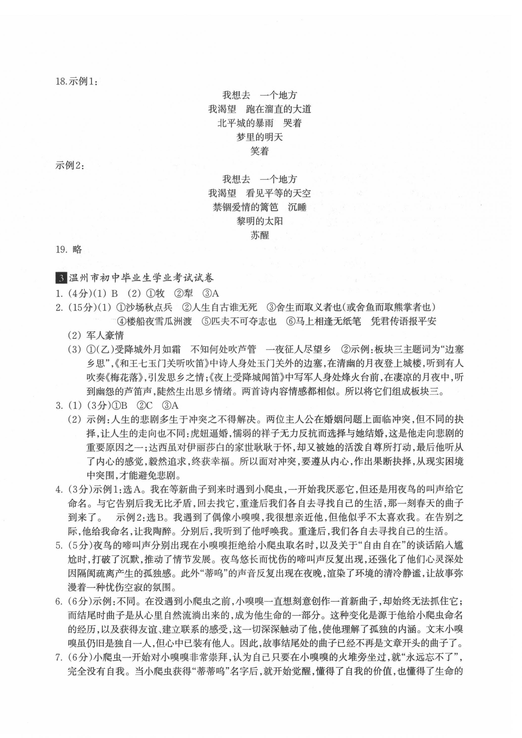 2022年浙江省初中毕业生学业考试真题试卷集语文浙江专版 第4页