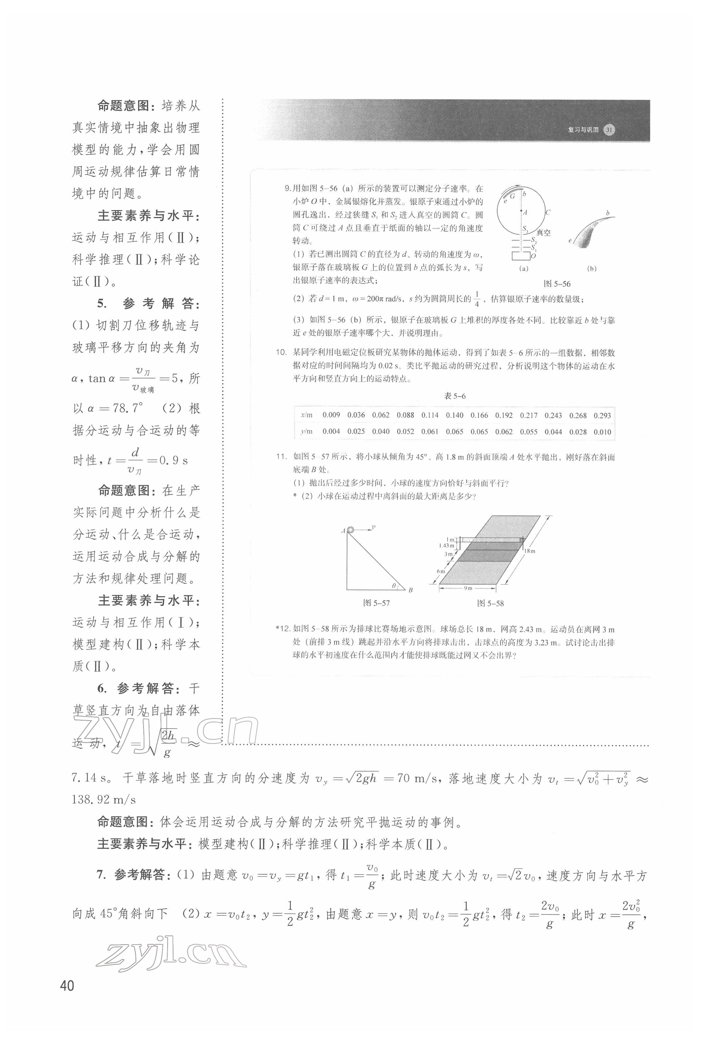 2022年教材課本高中物理必修第二冊(cè)滬教版 參考答案第40頁(yè)