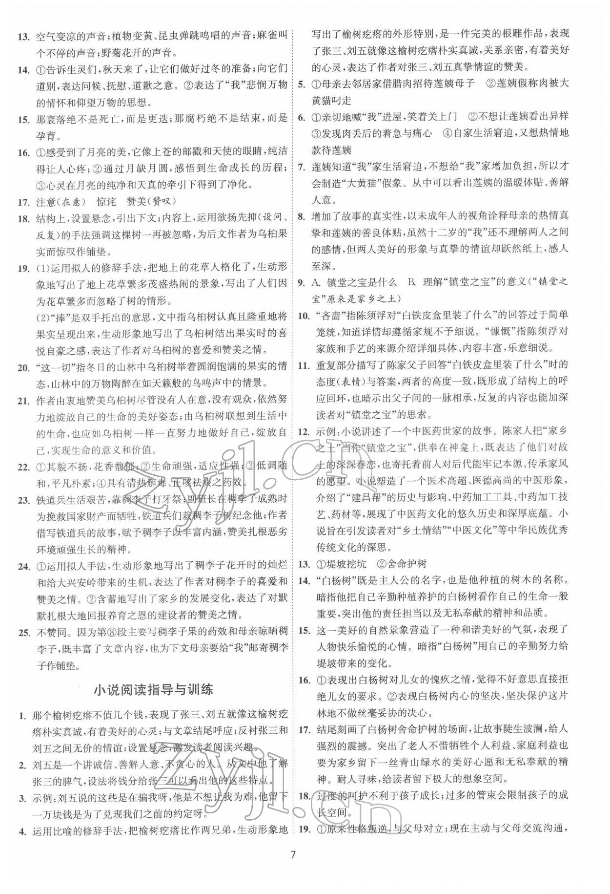 2022年中考復(fù)習(xí)指南語文江蘇版吉林教育出版社 第7頁