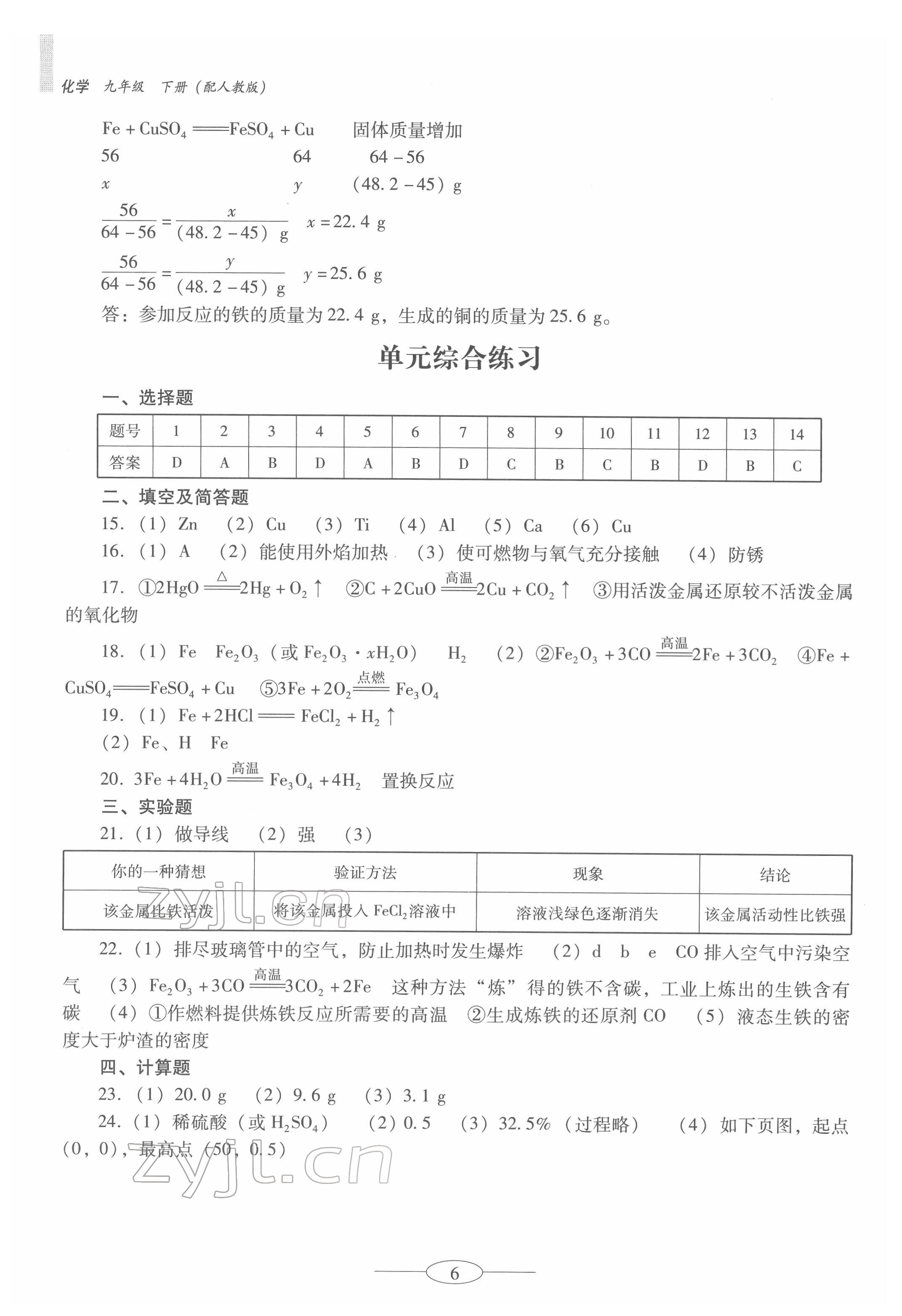 2022年南方新课堂金牌学案九年级化学下册人教版珠海专版 第6页