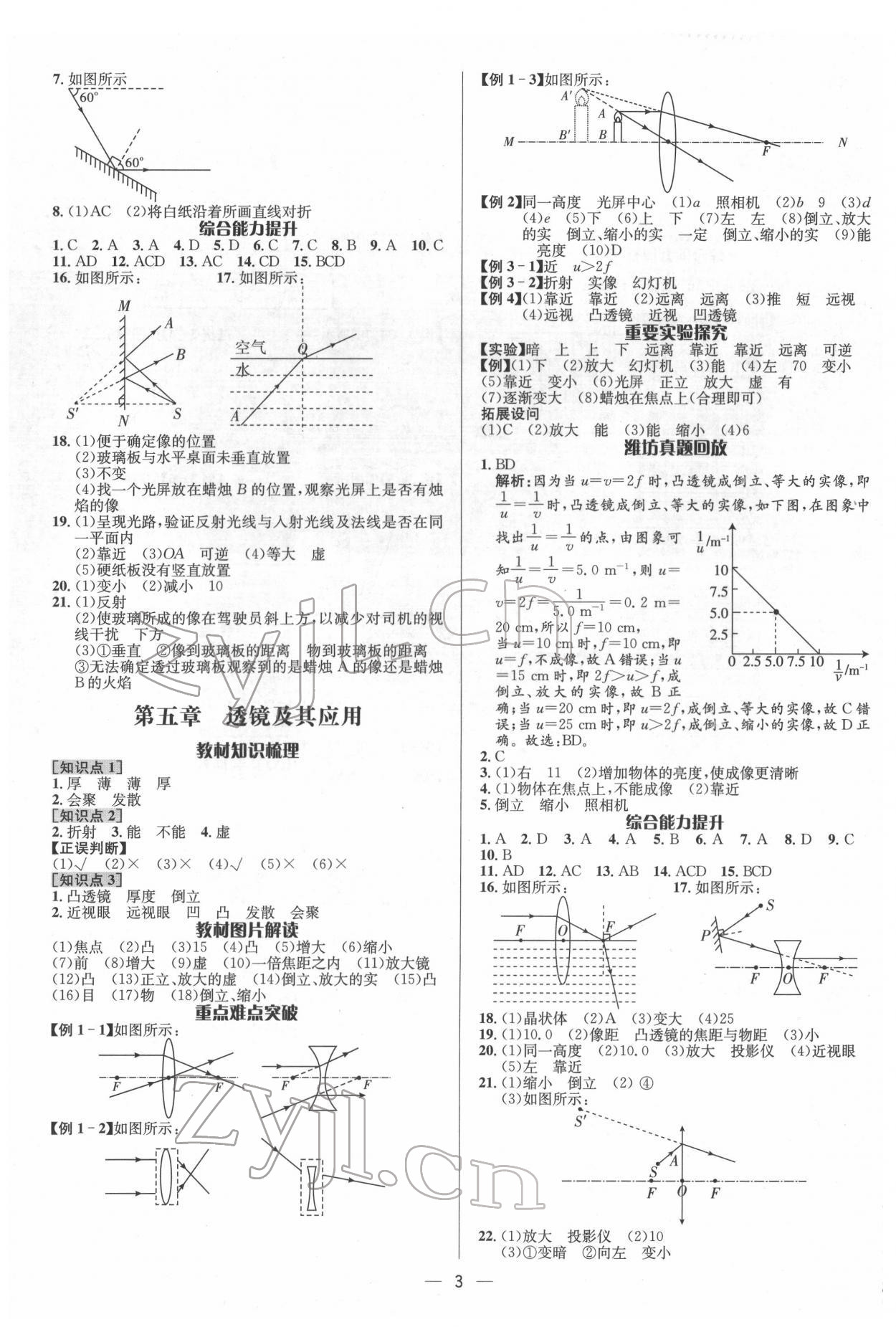 2022年中考对策物理潍坊专版 参考答案第3页