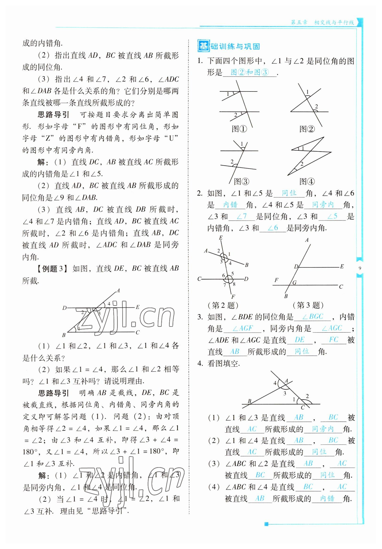 2022年云南省標(biāo)準(zhǔn)教輔優(yōu)佳學(xué)案七年級(jí)數(shù)學(xué)下冊(cè)人教版 參考答案第9頁(yè)