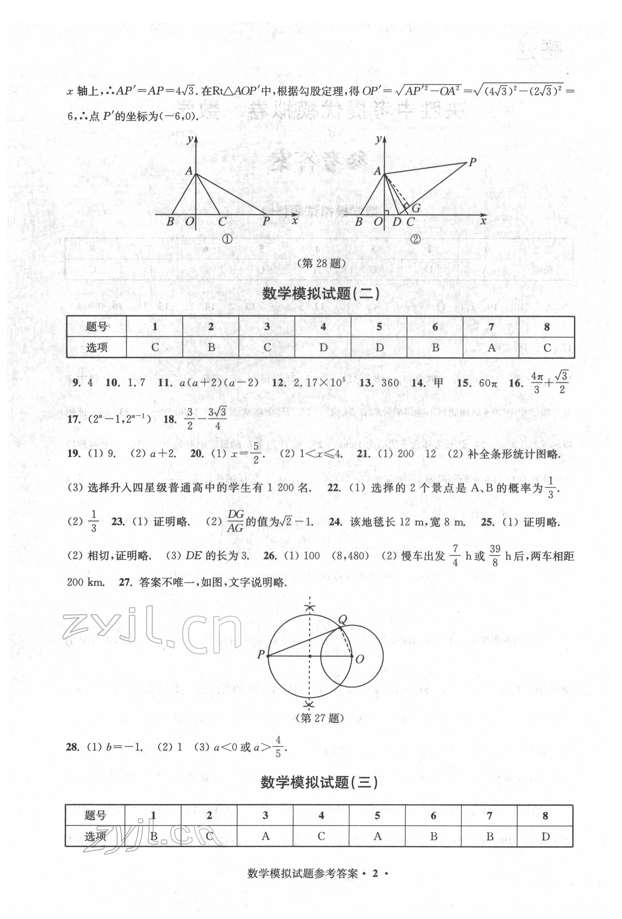 2022年決勝中考提優(yōu)模擬卷數(shù)學(xué) 第2頁(yè)