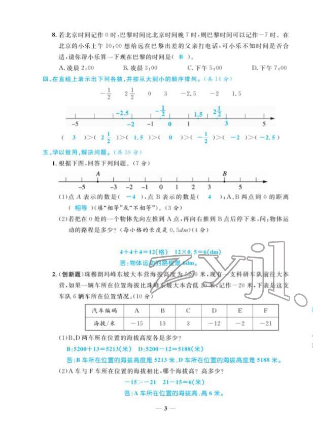 2022年揚帆天天練六年級數(shù)學(xué)下冊人教版 參考答案第6頁