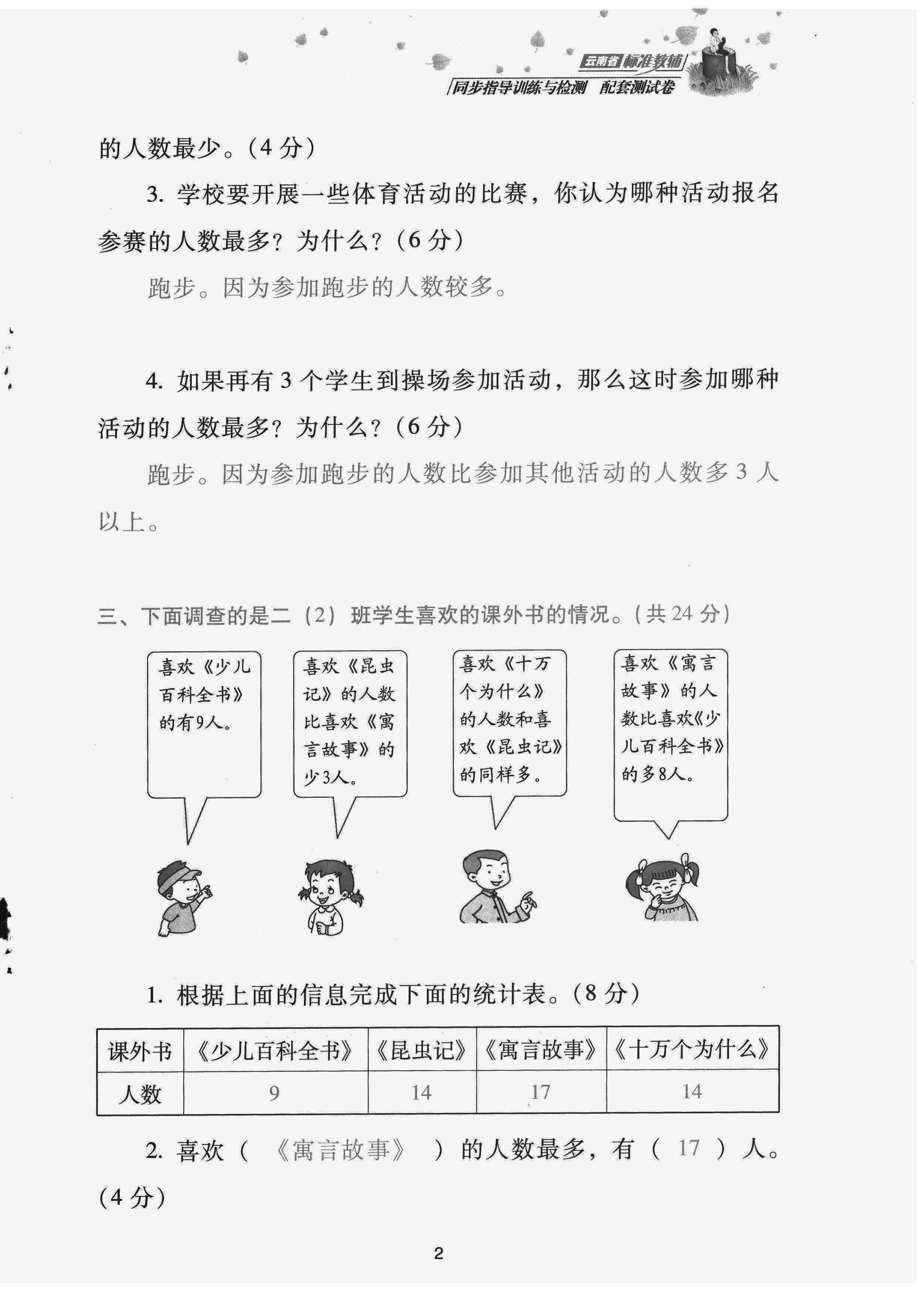 2022年云南省標(biāo)準(zhǔn)教輔同步指導(dǎo)訓(xùn)練與檢測(cè)配套測(cè)試卷二年級(jí)數(shù)學(xué)下冊(cè)人教版 第2頁