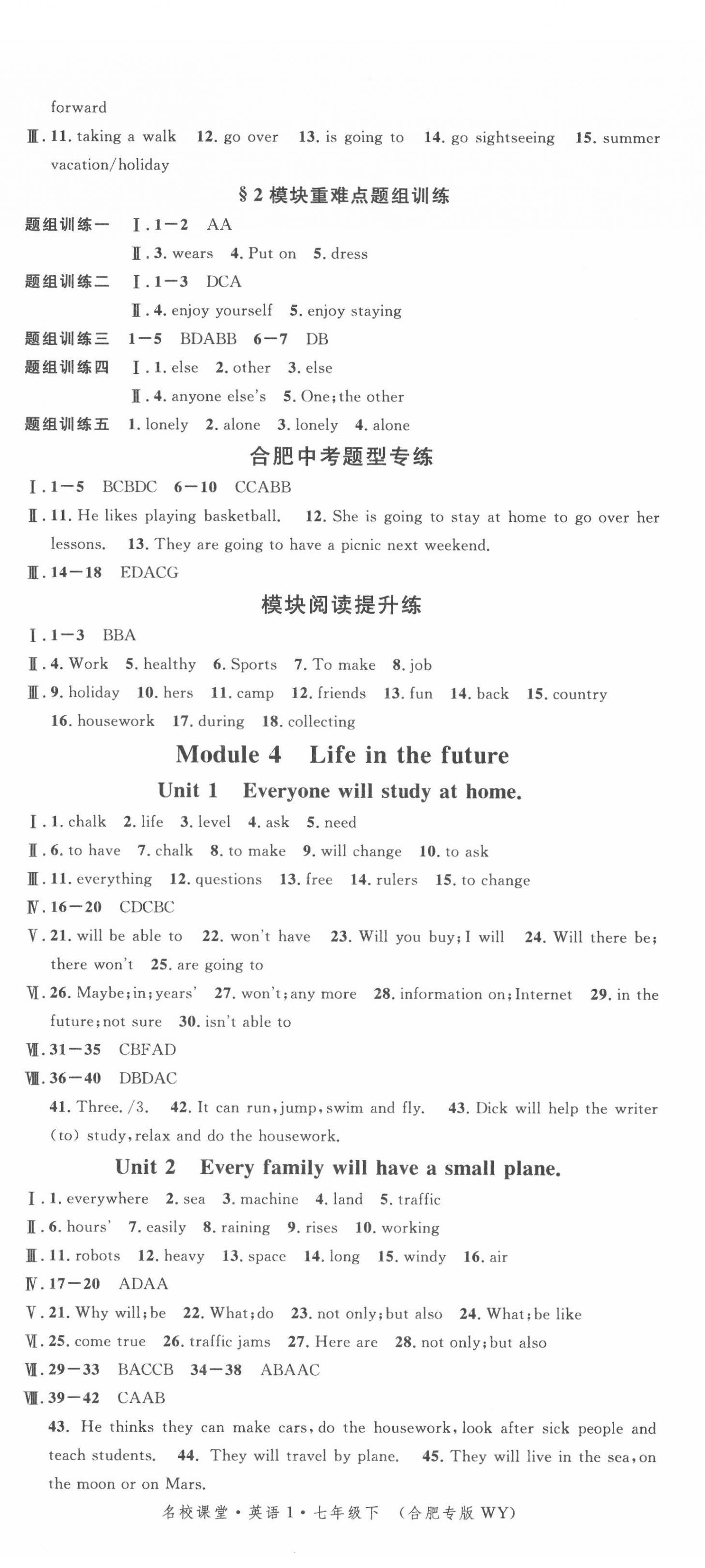 2022年名校課堂七年級(jí)英語下冊(cè)外研版合肥專版 第5頁