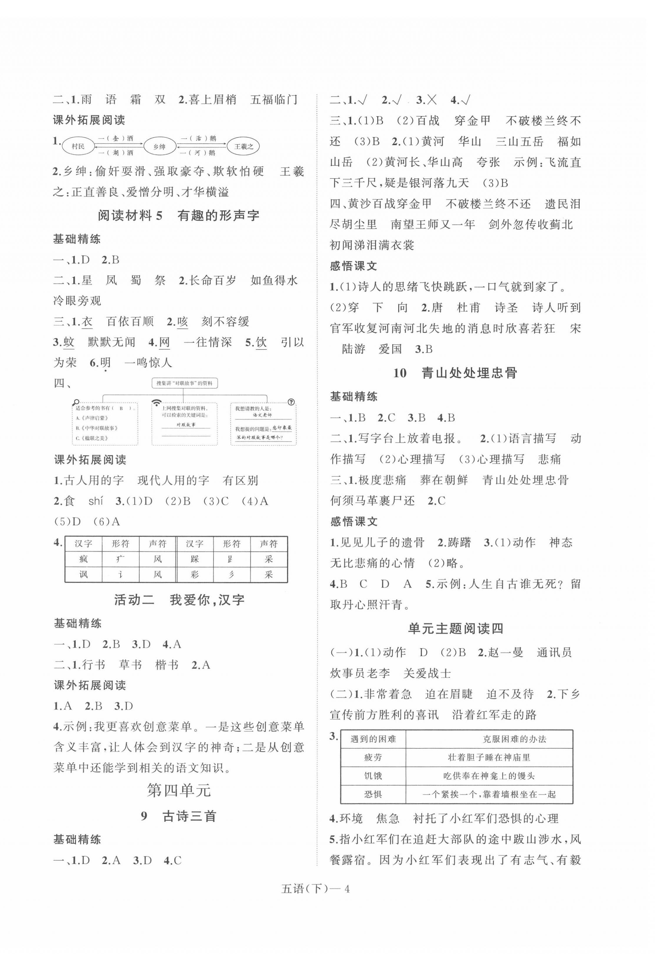 2022年小學(xué)學(xué)習(xí)好幫手五年級語文下冊人教版 第4頁