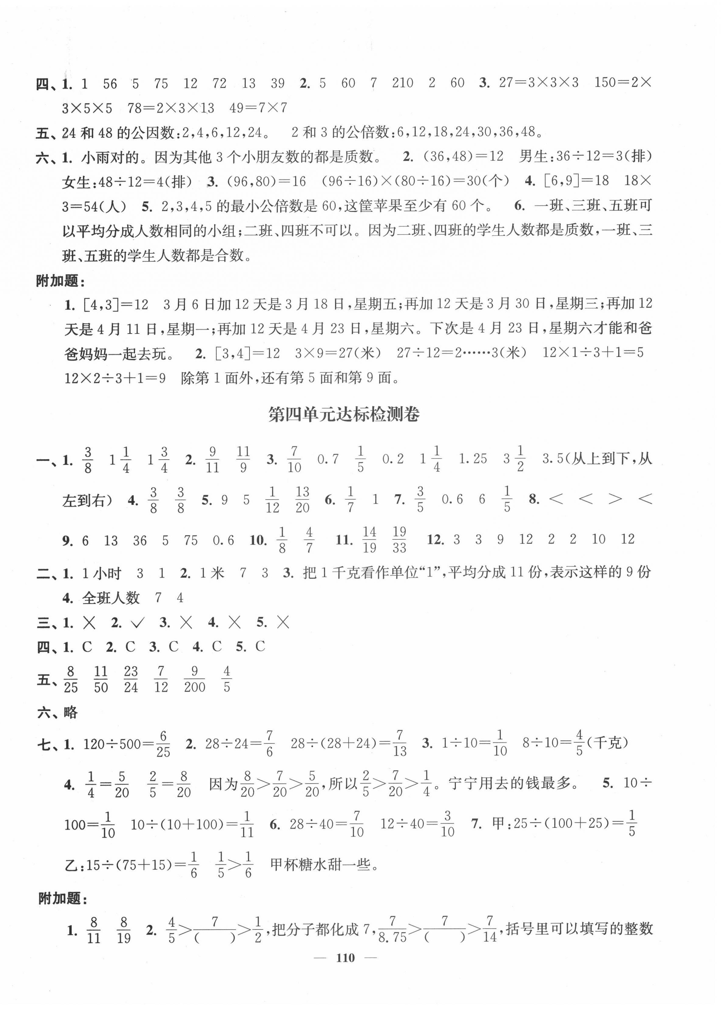 2022年江蘇好卷五年級數(shù)學(xué)下冊蘇教版 參考答案第2頁