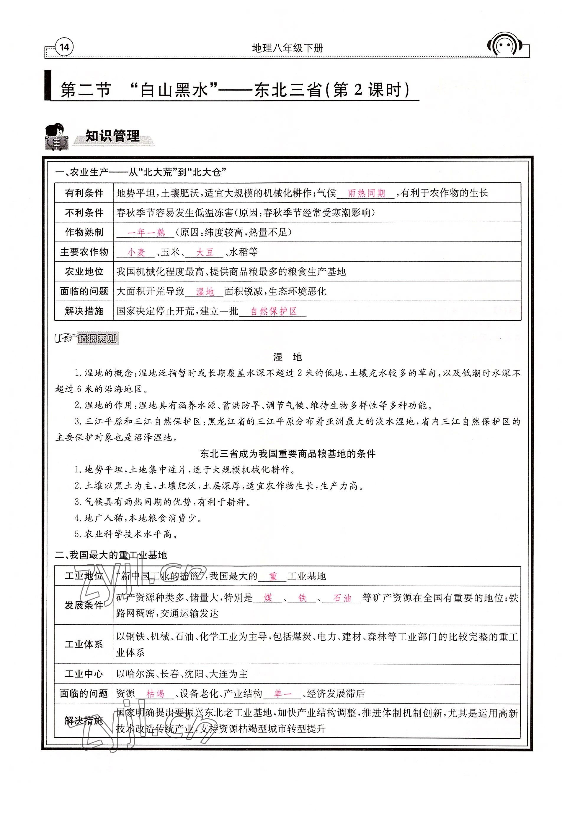 2022年全效學習學業(yè)評價方案八年級地理下冊人教版 參考答案第14頁