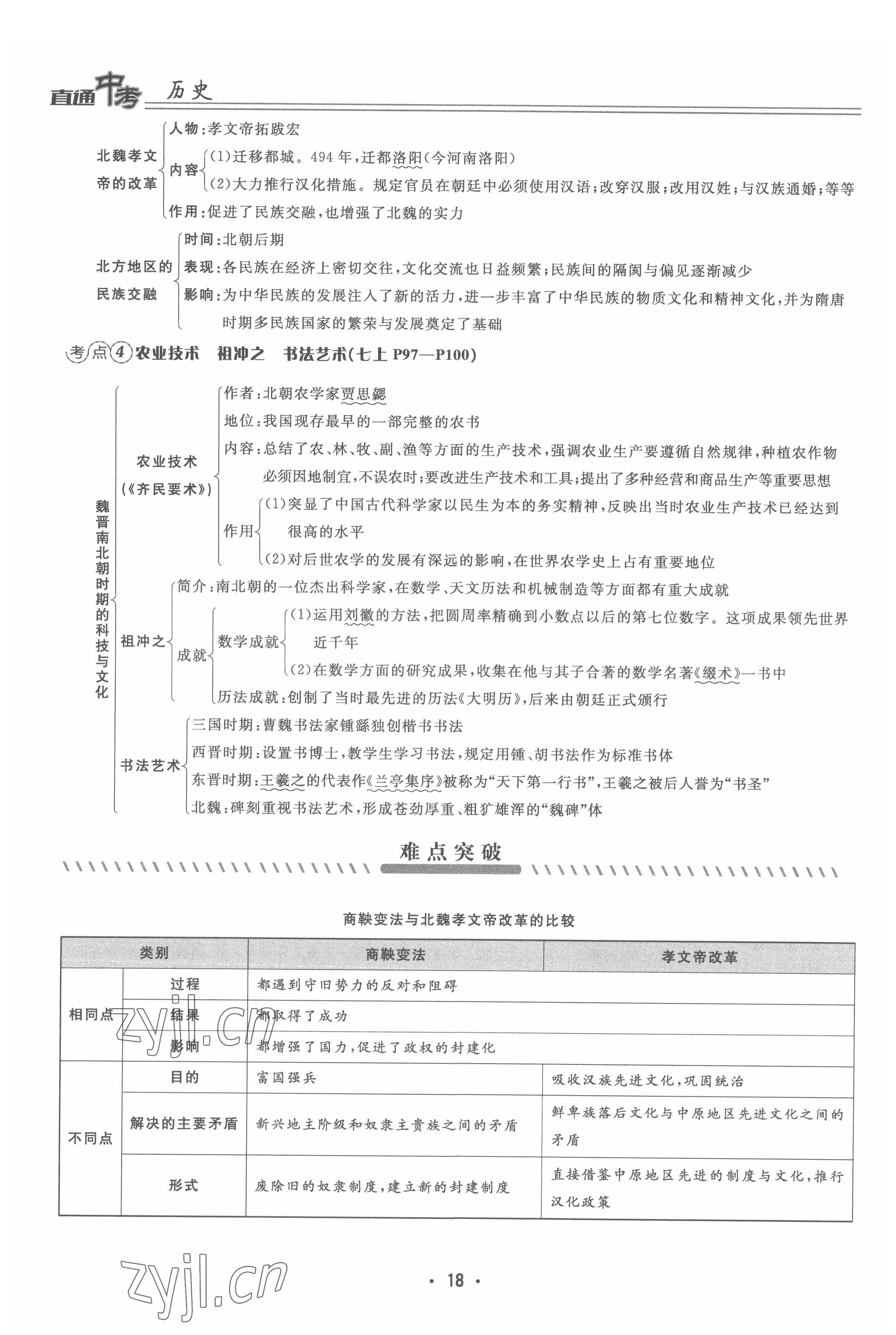 2022年直通中考歷史重慶專版 參考答案第18頁