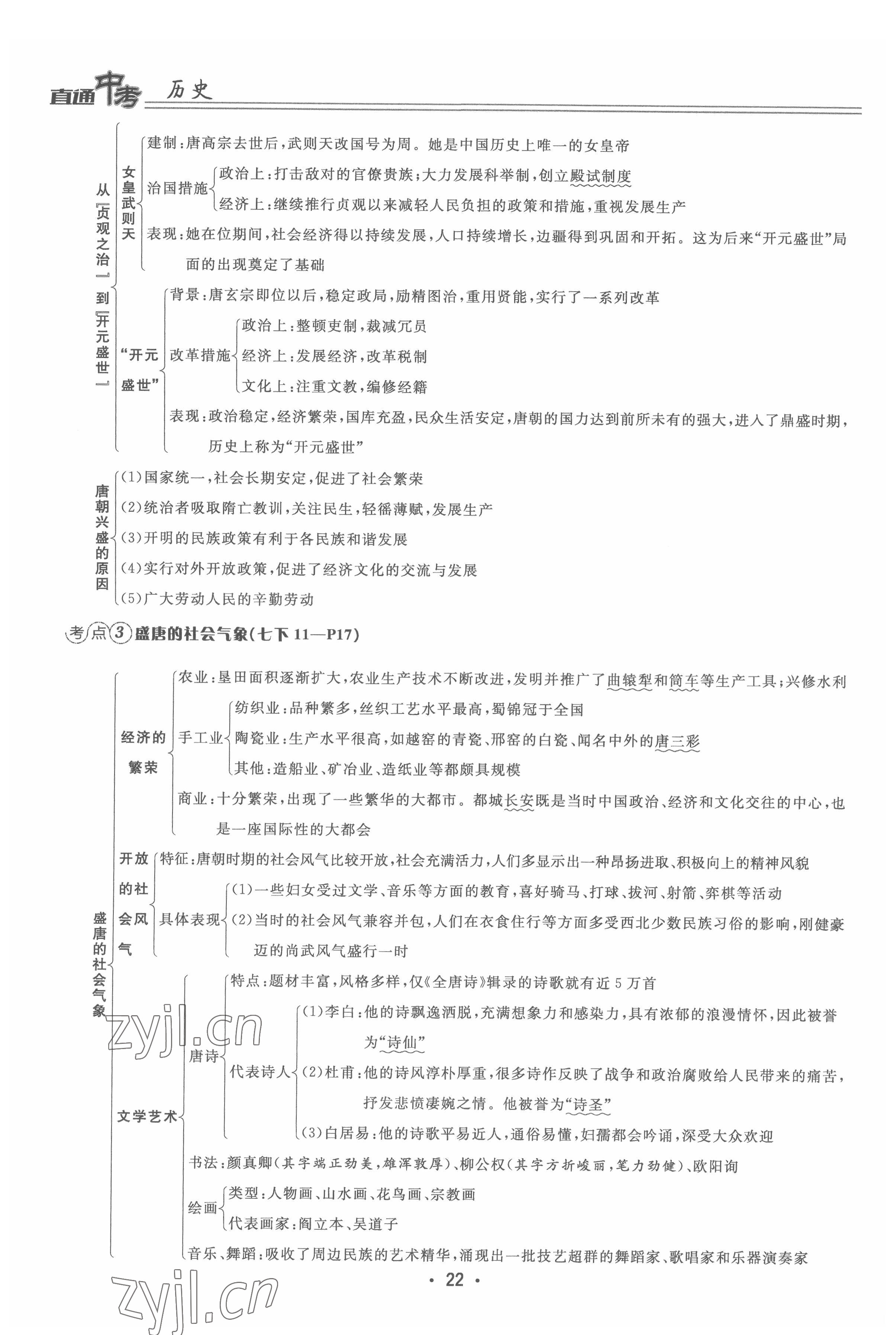 2022年直通中考?xì)v史重慶專版 參考答案第22頁