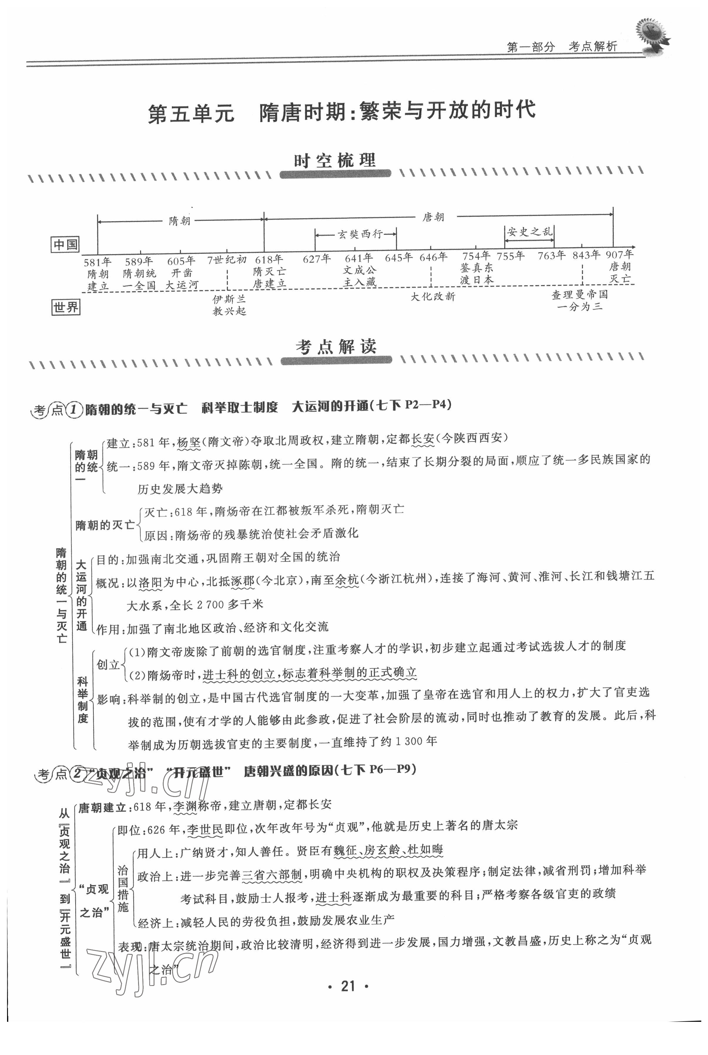 2022年直通中考?xì)v史重慶專(zhuān)版 參考答案第21頁(yè)
